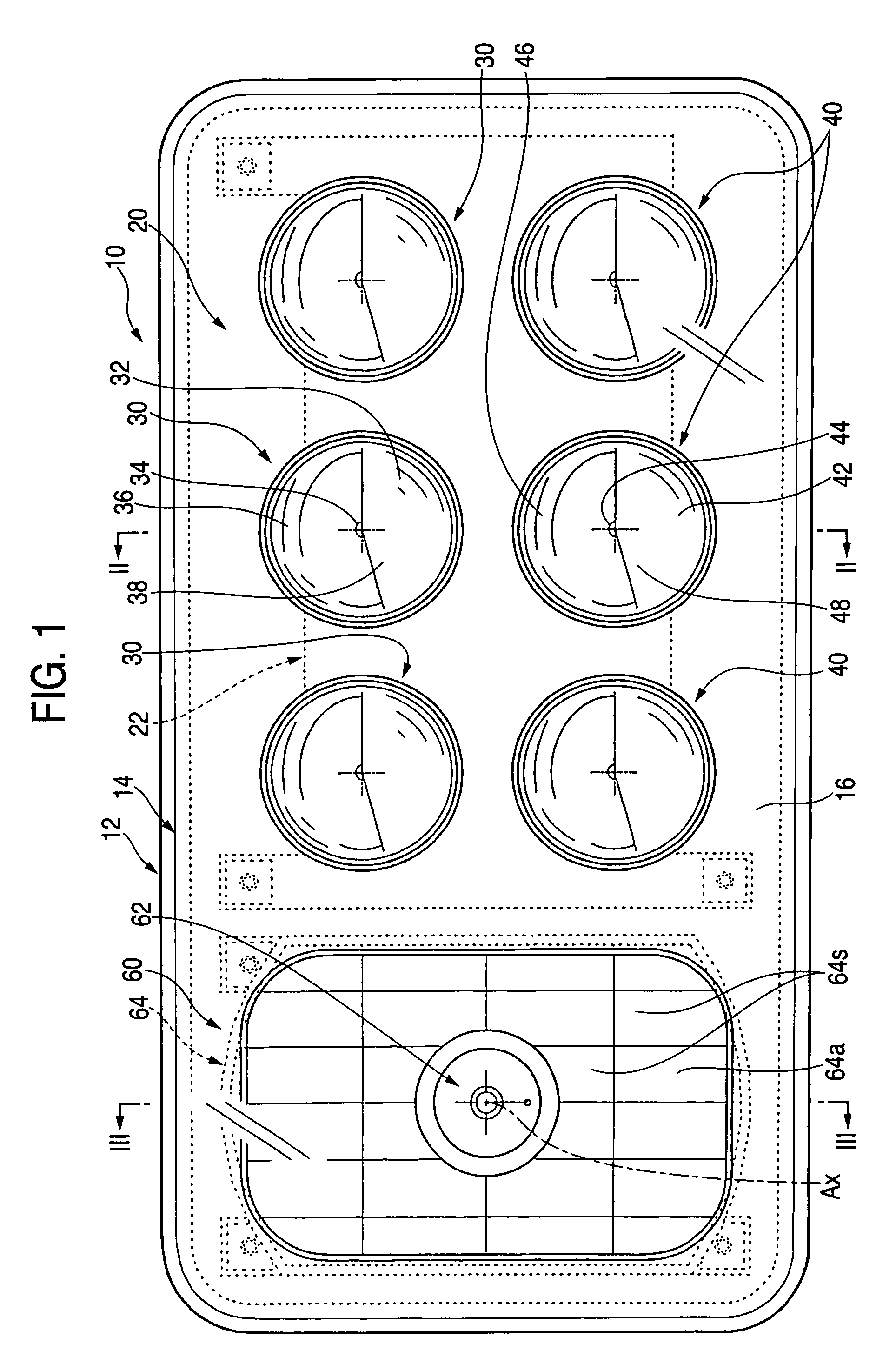 Vehicular headlamp with semiconductor light emitting elements and electric discharge bulb