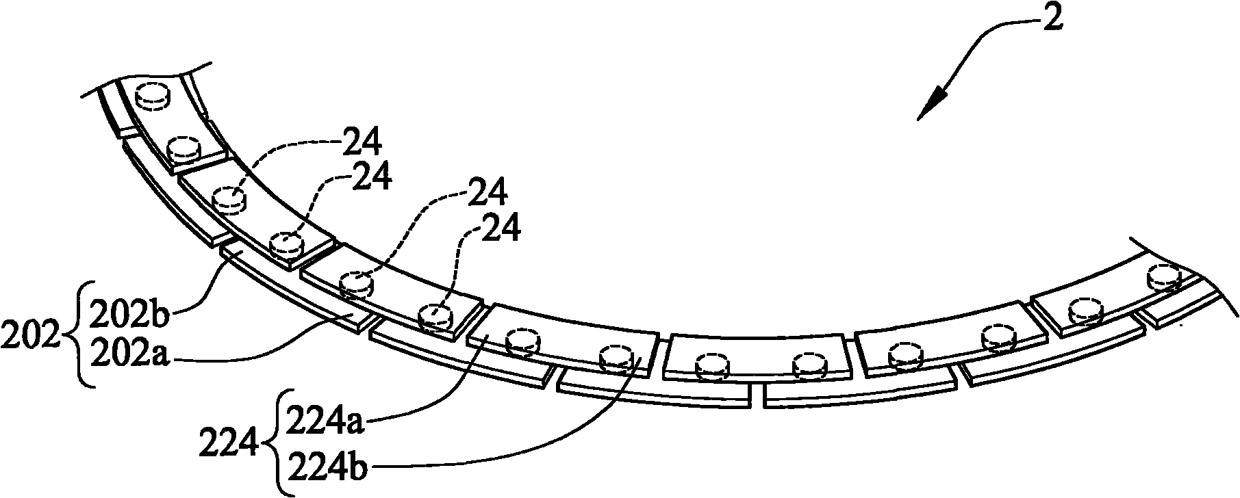 Structure and layout method of circuit module via chain