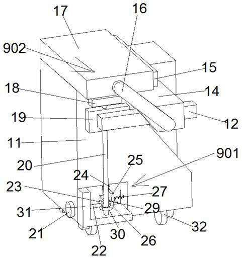 Movable support facilitating construction of upper side space of windowsill and bay window