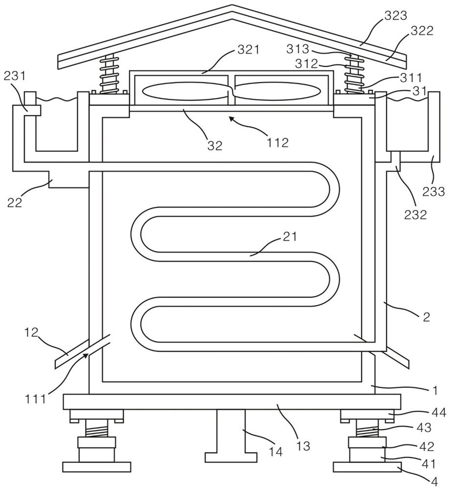 Height-adjustable smash-proof water storage type electrical cabinet