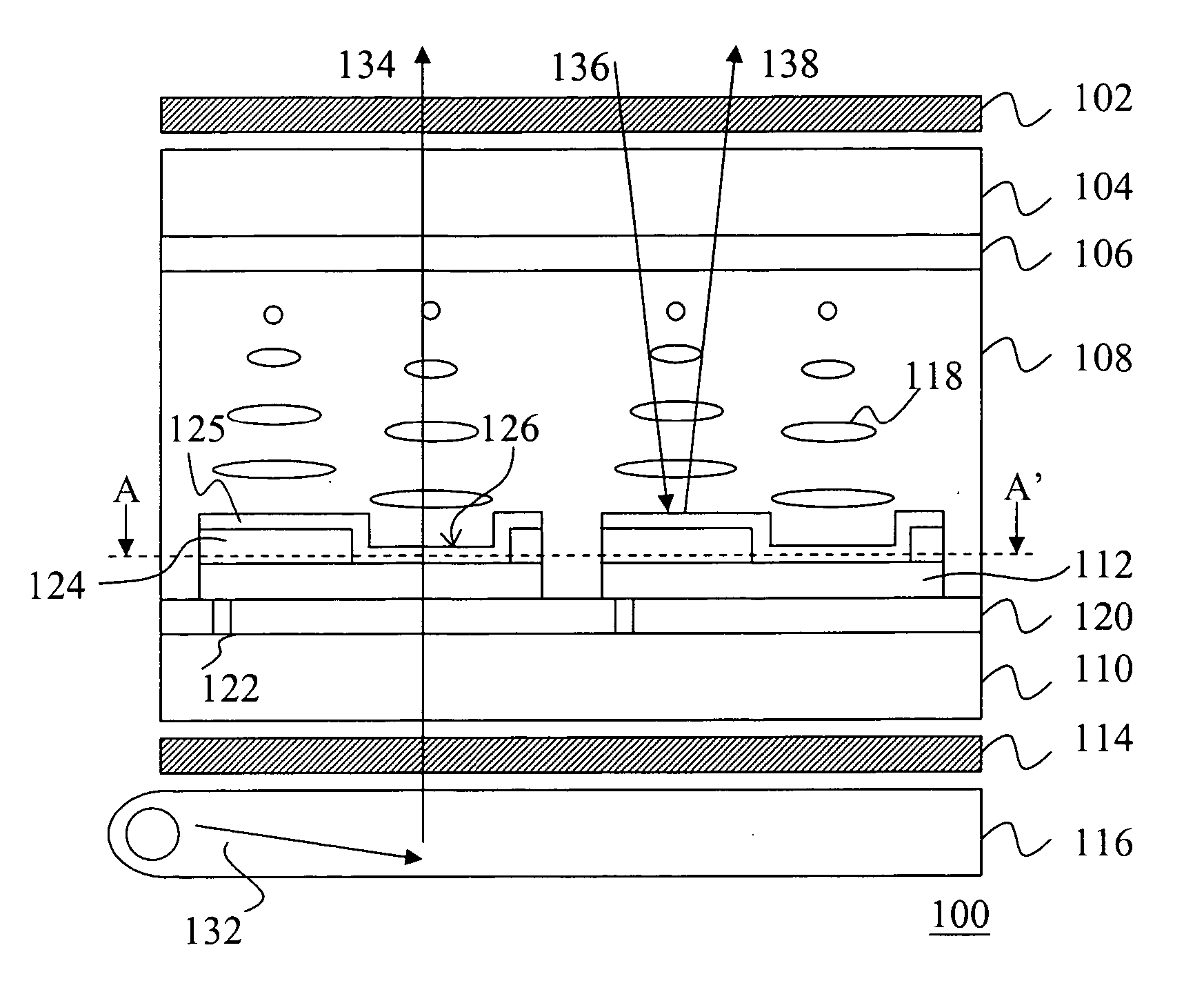 Display panel having a reflective layer therein