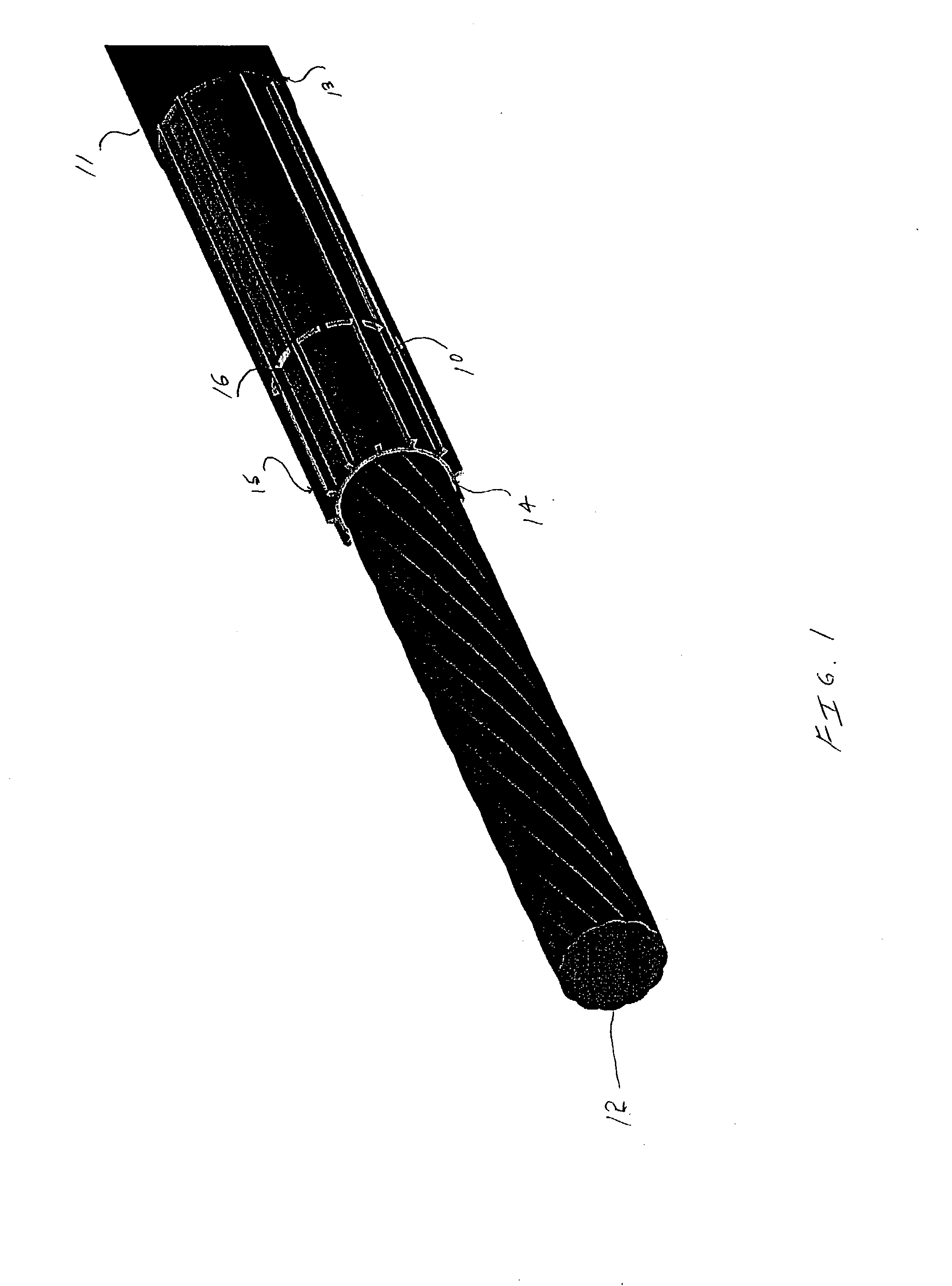 Self-sealing electrical cable having a finned or ribbed structure between protective layers