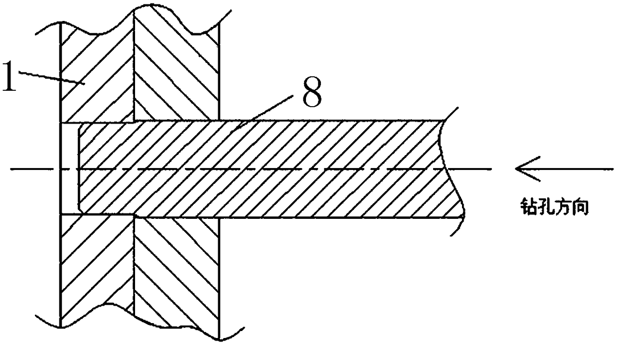 Method for machining a reverse hole of large sandwich blind hole structure of aircraft