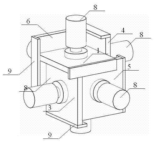 True three-dimensional sliding variable dimension loading box device used for geomechanical model test