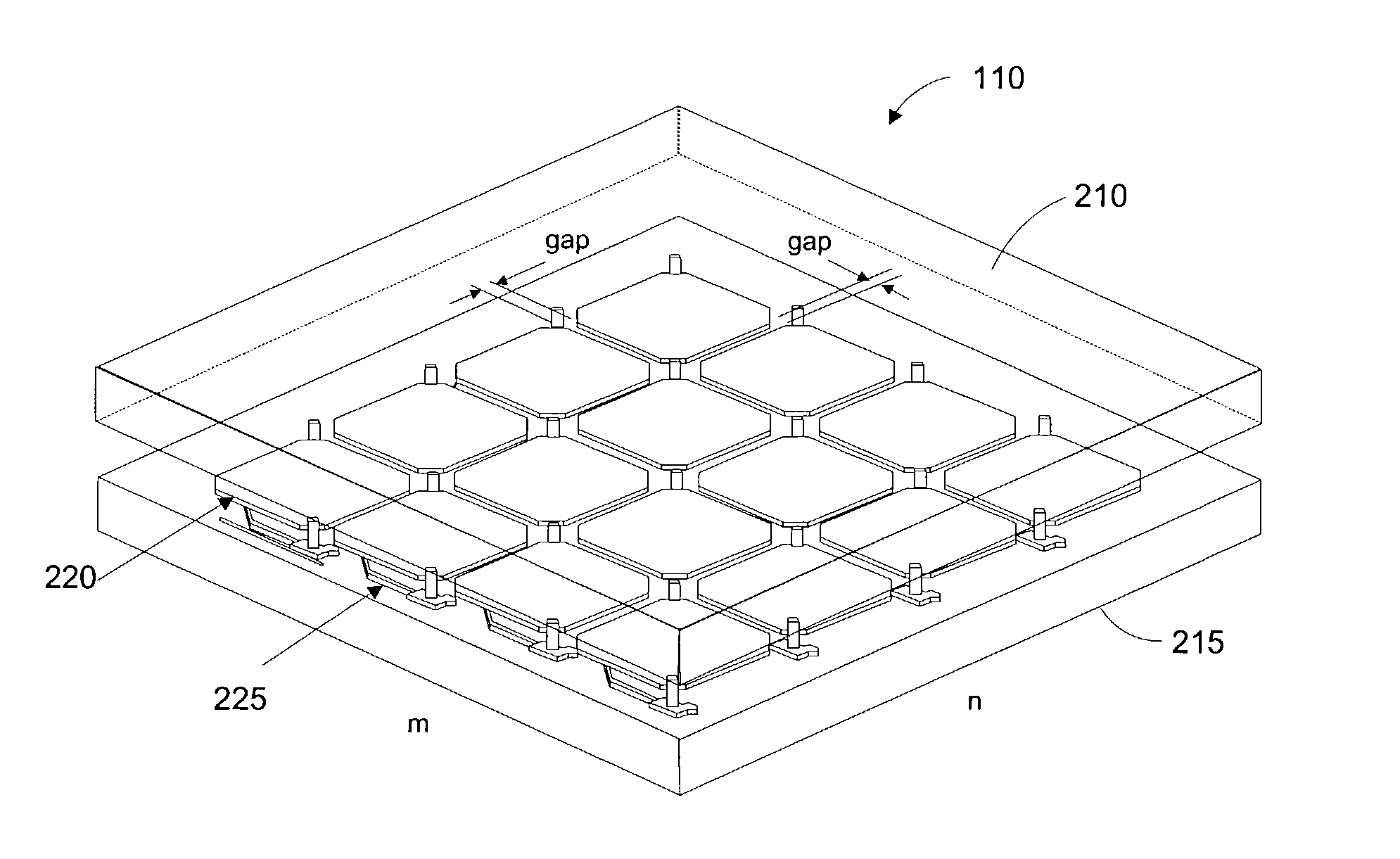 Micromirror array device with a small pitch size
