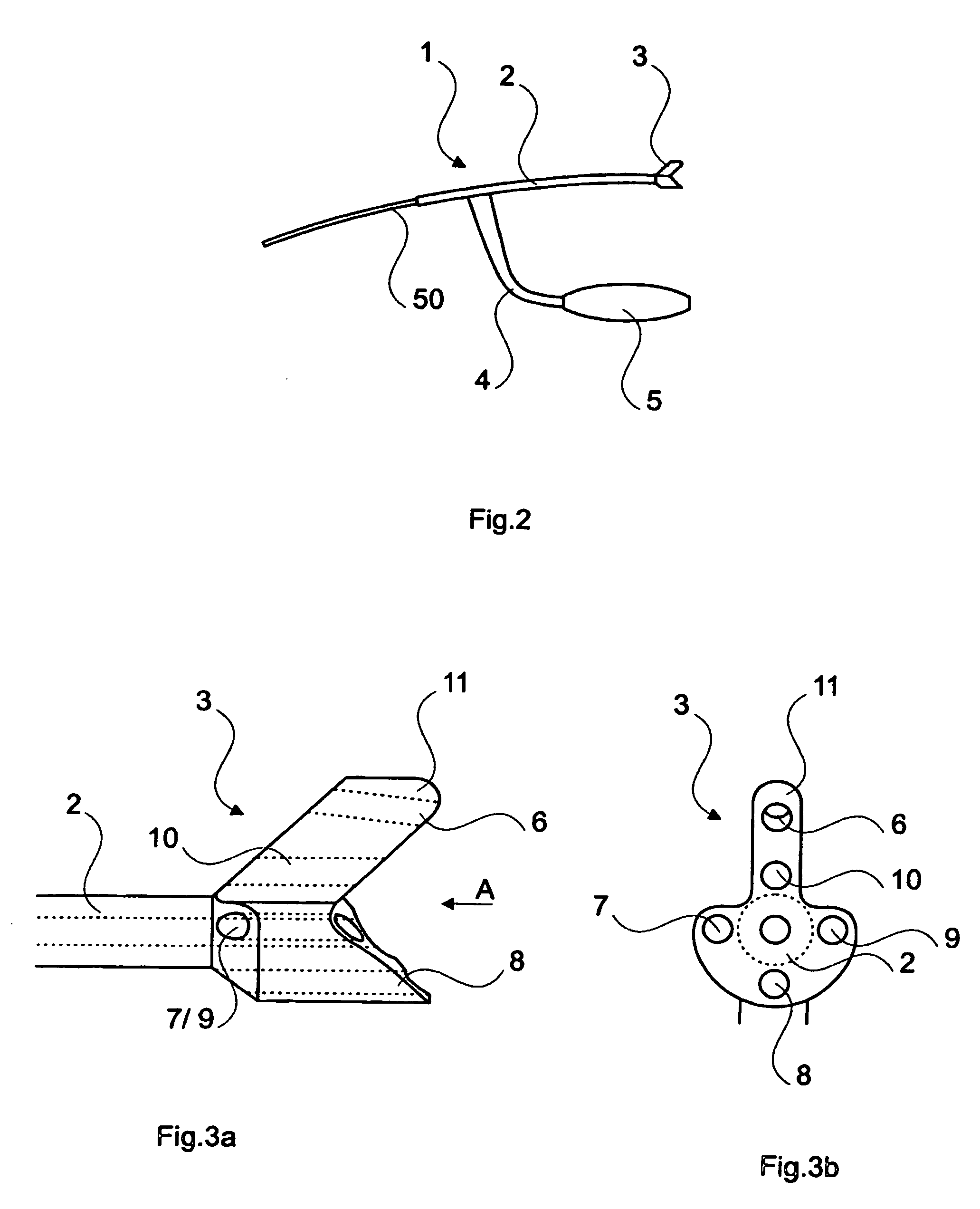 Curved positioning and insertion instrument for inserting a guide wire into the femur