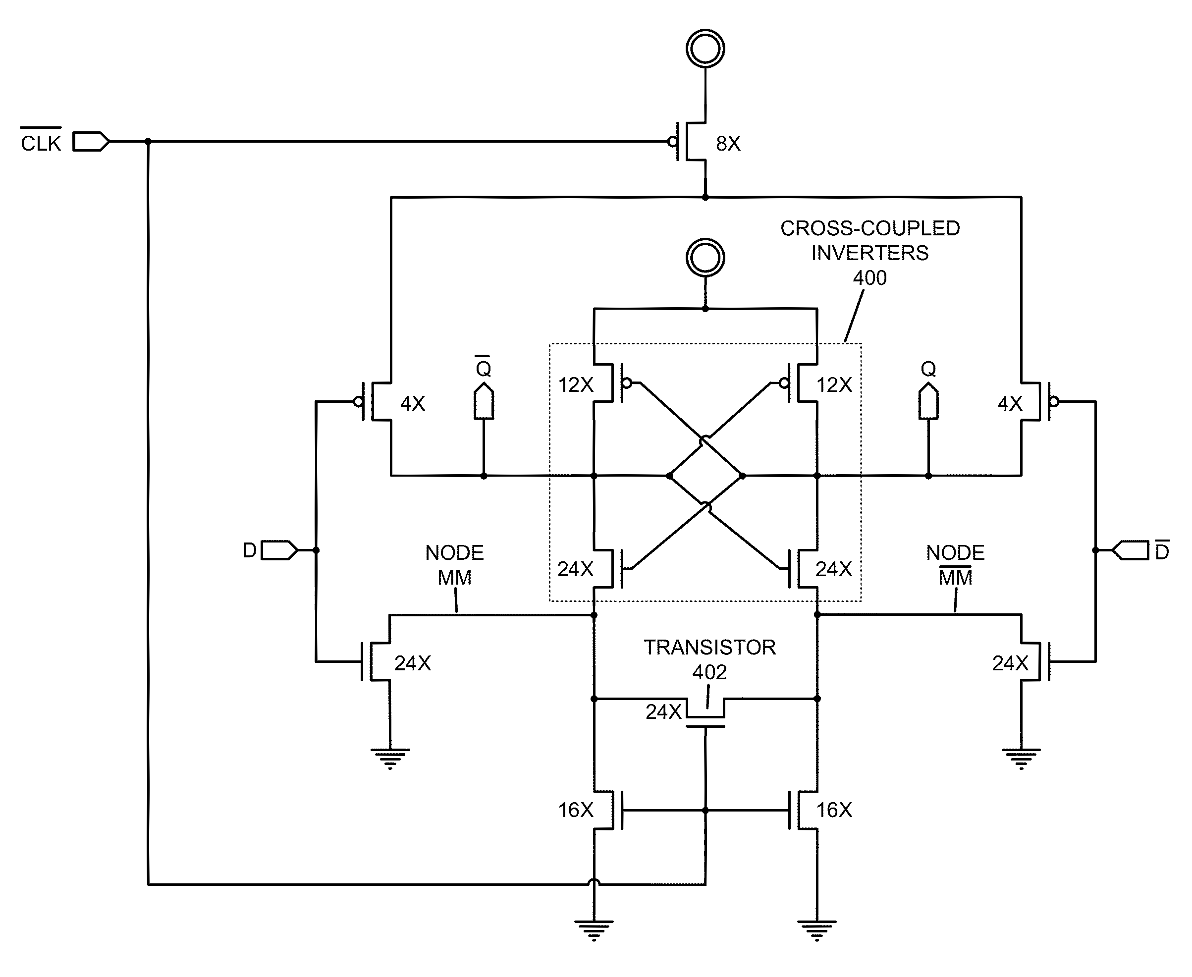 Synchronizer latch circuit that facilitates resolving metastability