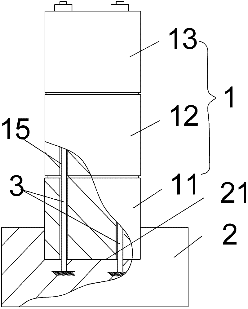 Prefabricated upright post and bearing platform assembled structure and assembling and positioning process thereof