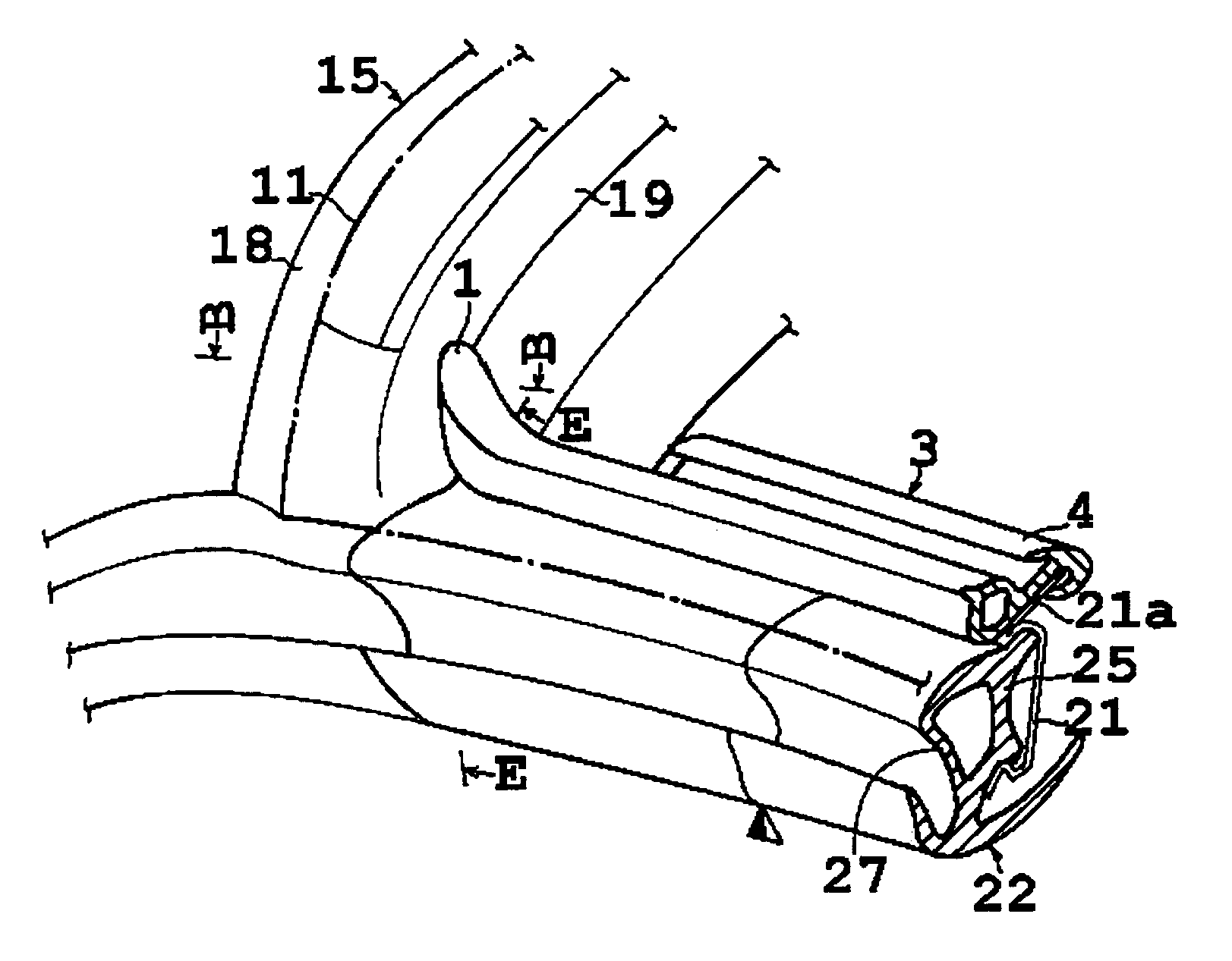 Sealing structure for convertible type vehicle
