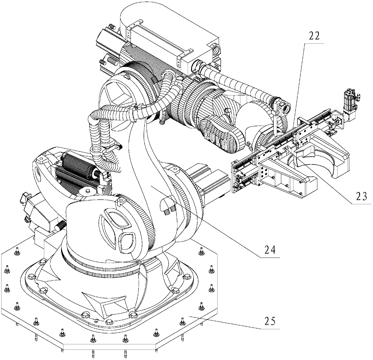 Full-automatic clamping mechanism oriented to large structural part