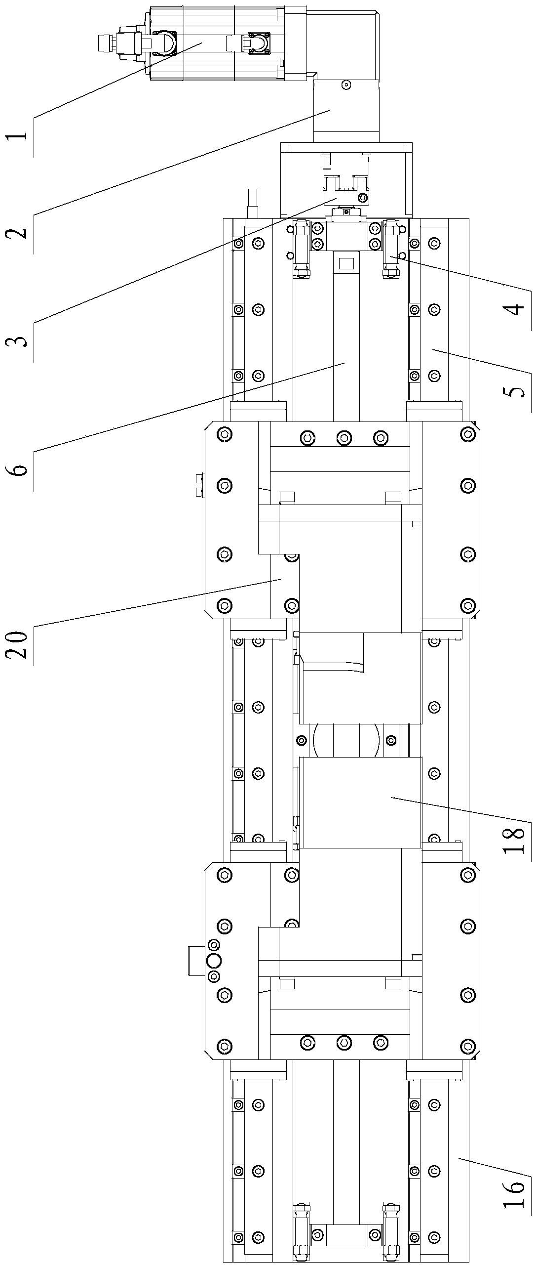 Full-automatic clamping mechanism oriented to large structural part