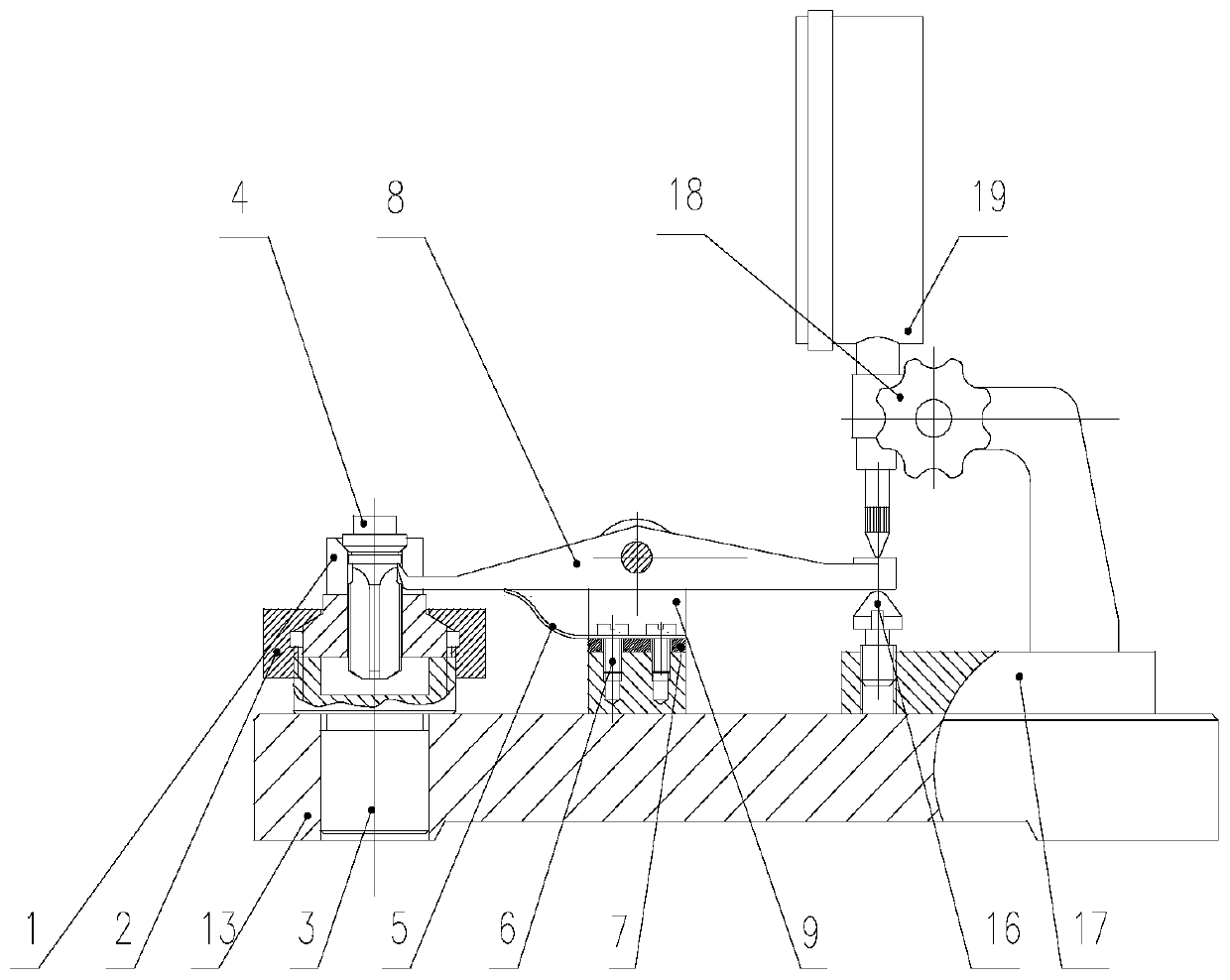 Pressure reduction stroke measuring device for oil outlet valve