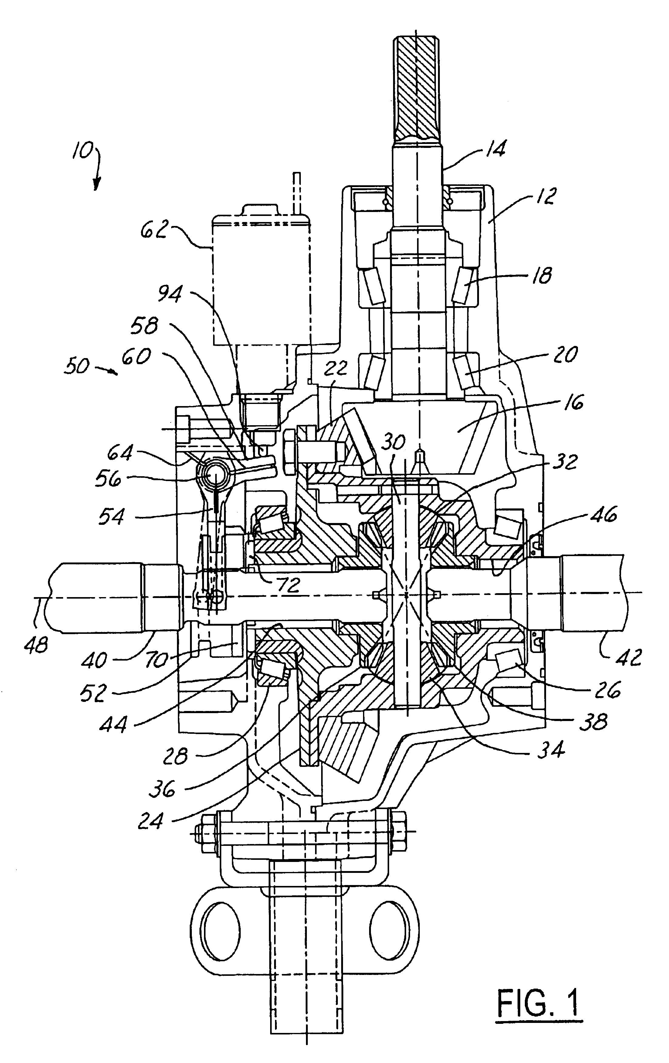 Position compensating differential locking mechanism