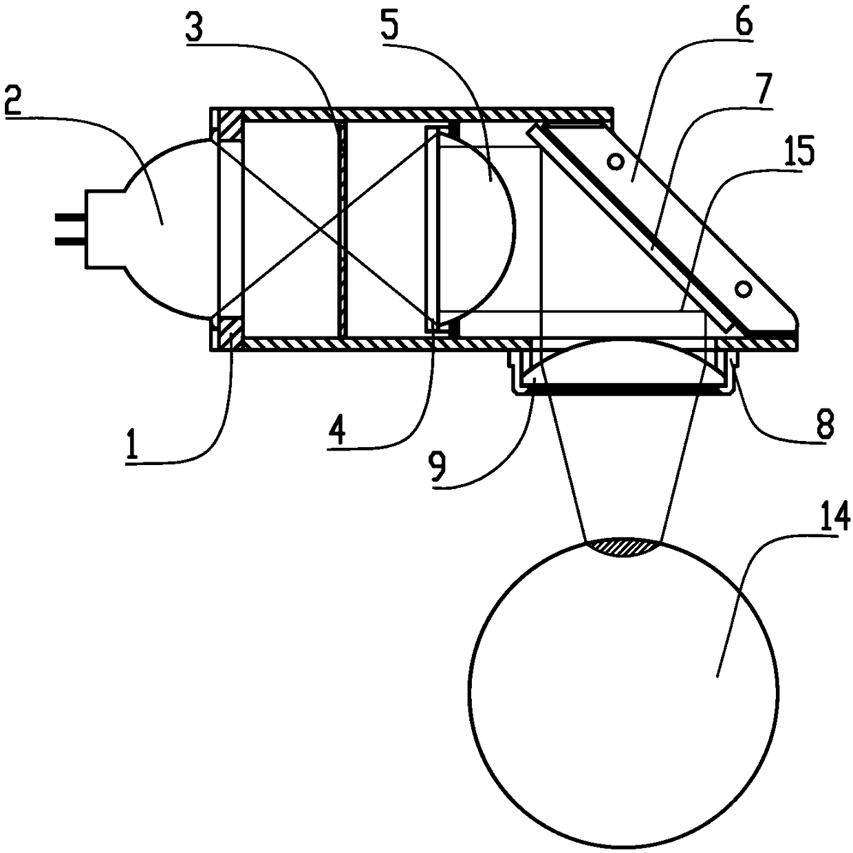 Light focusing device for detecting internal quality of fruits and vegetables