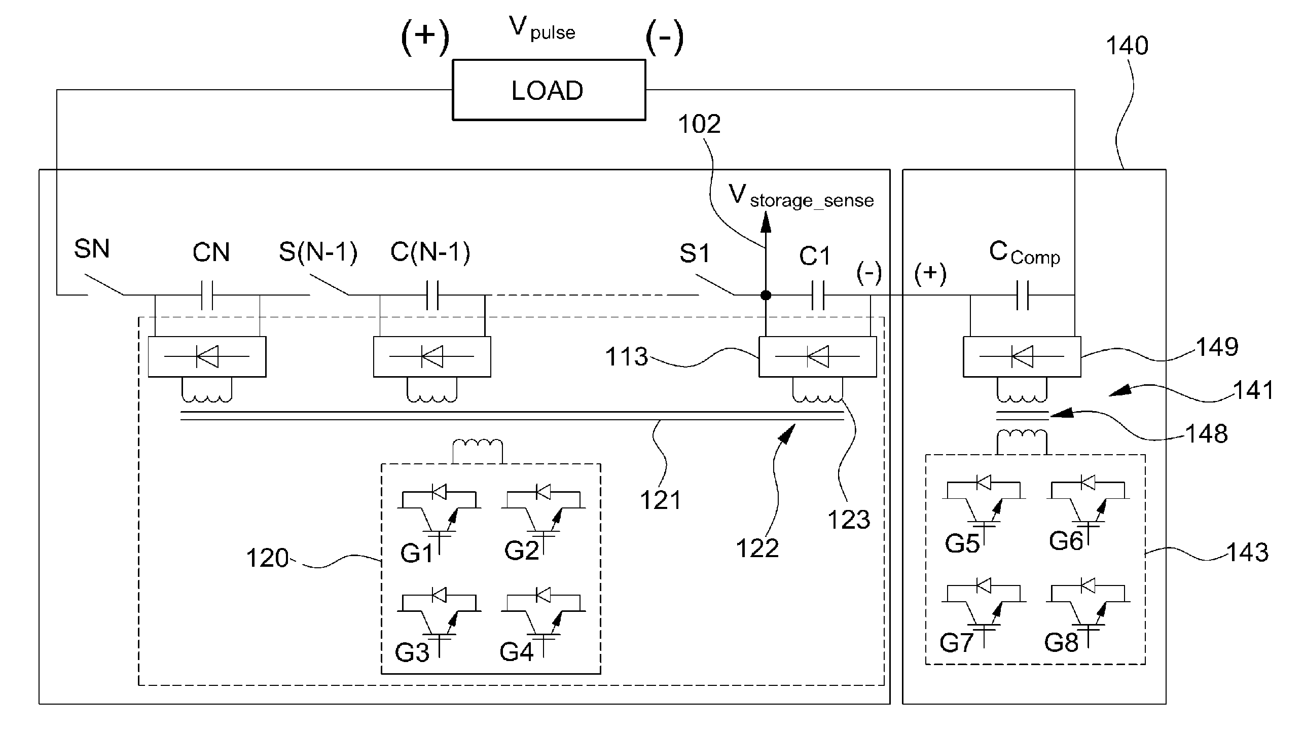 Active voltage droop control-type pulse power generator