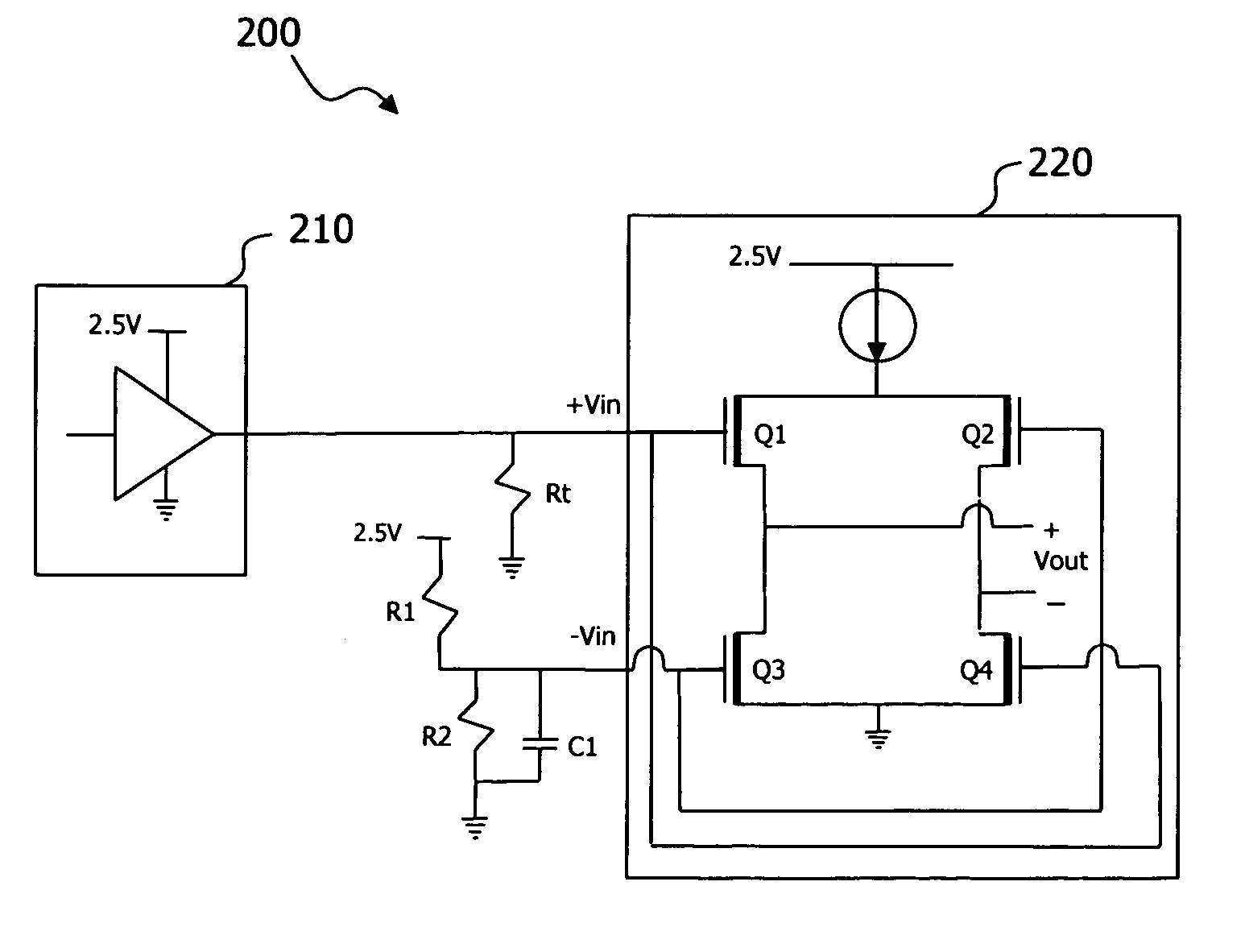 Single-ended CMOS signal interface to differential signal receiver loads