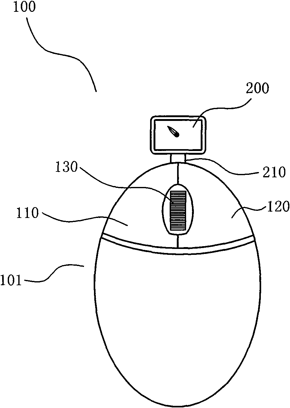 Mouse assembly with indicating screen