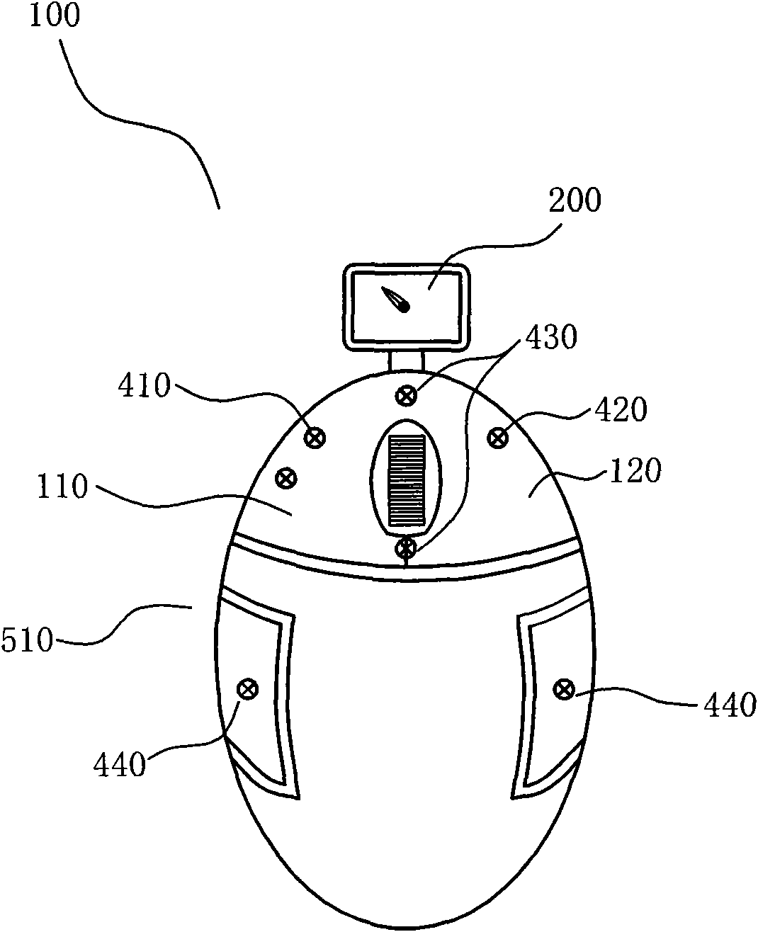 Mouse assembly with indicating screen