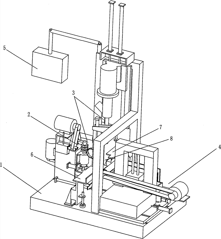 Tenon discharging machine for numerical control log cabin