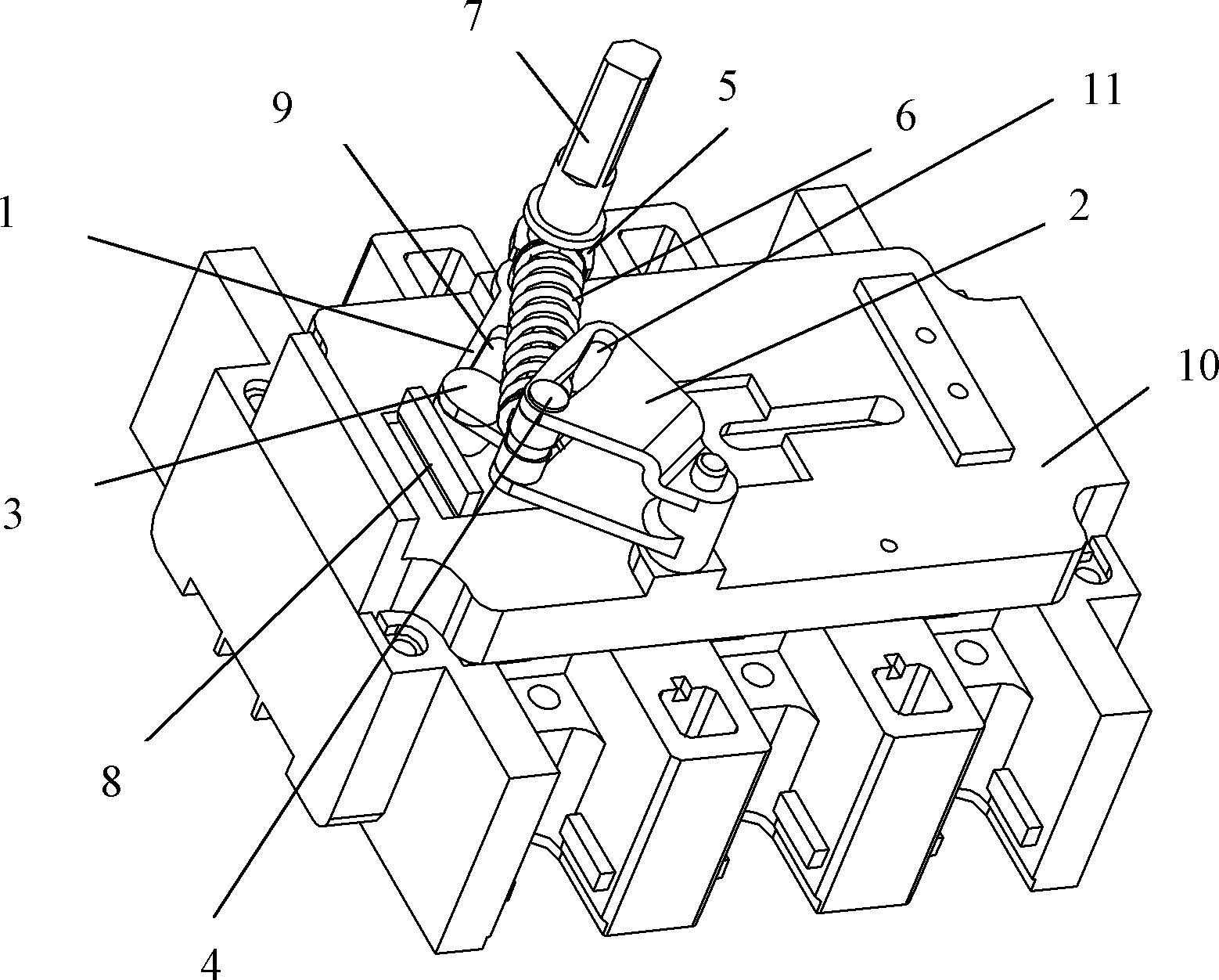 Energy storage spring operating mechanism for low-voltage disconnecting switch