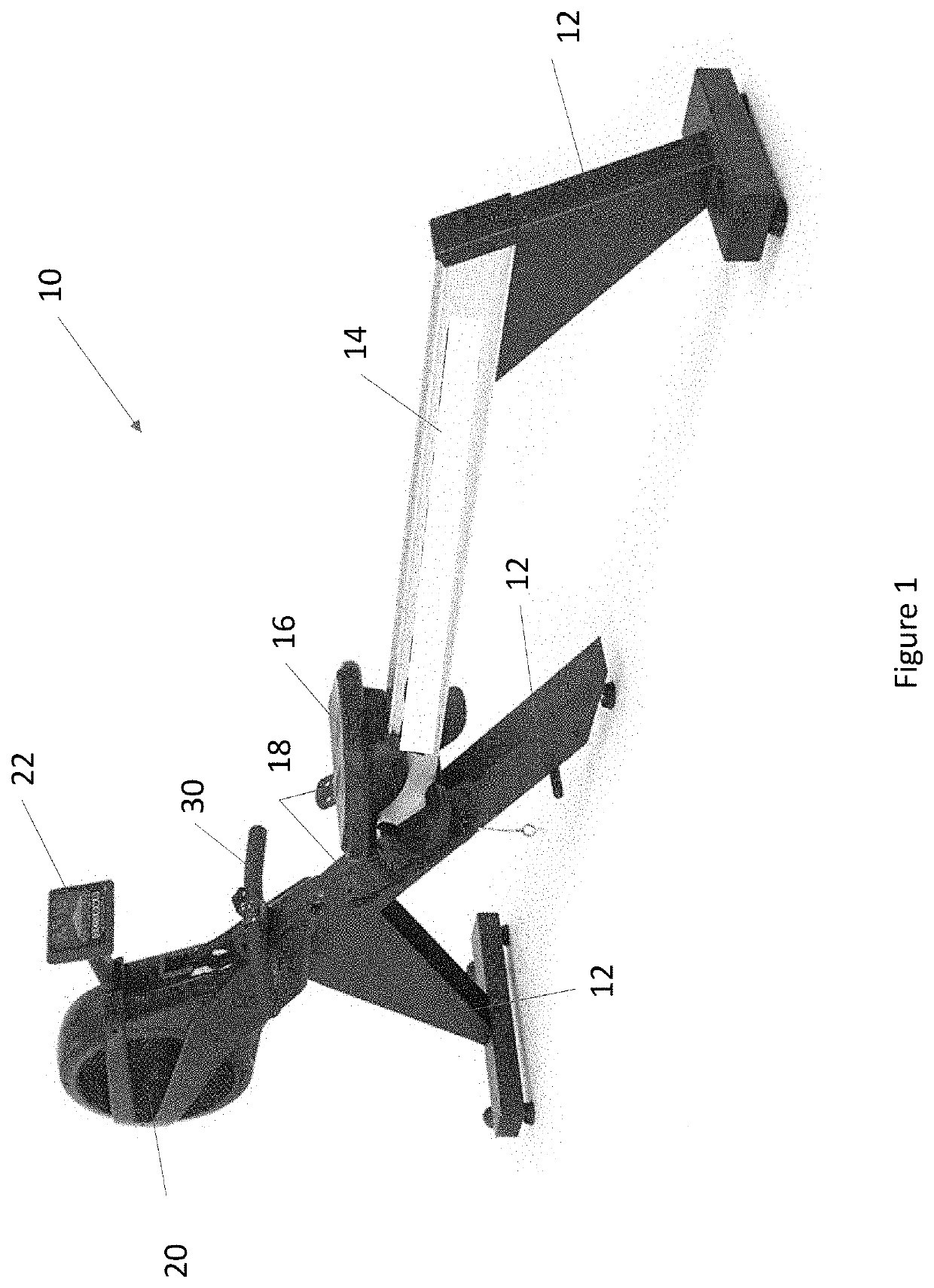Rowing machine having a handle with a cursor control device for controlling a cursor at a graphical user interface