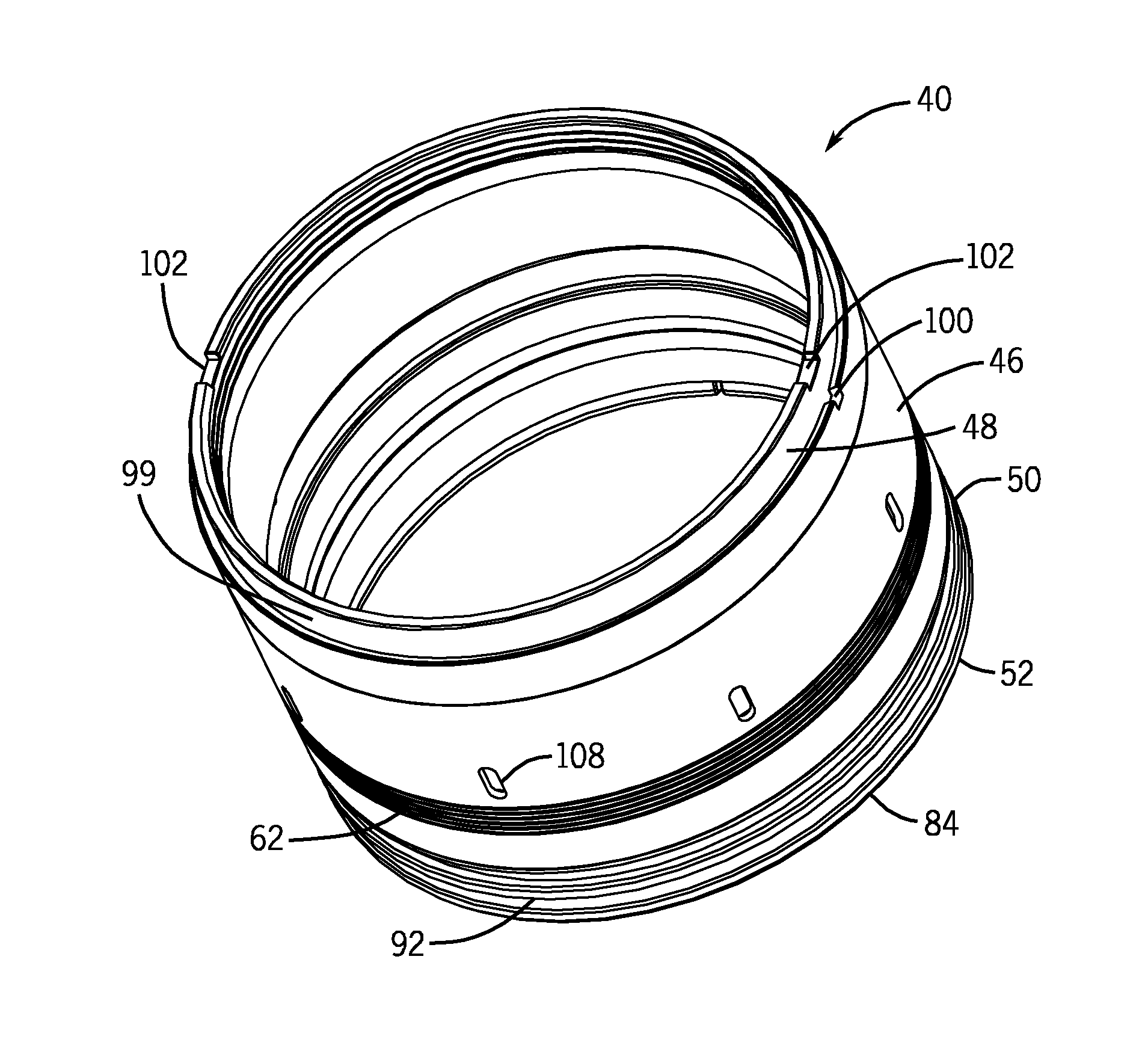 Wellhead assembly having seal assembly with axial restraint
