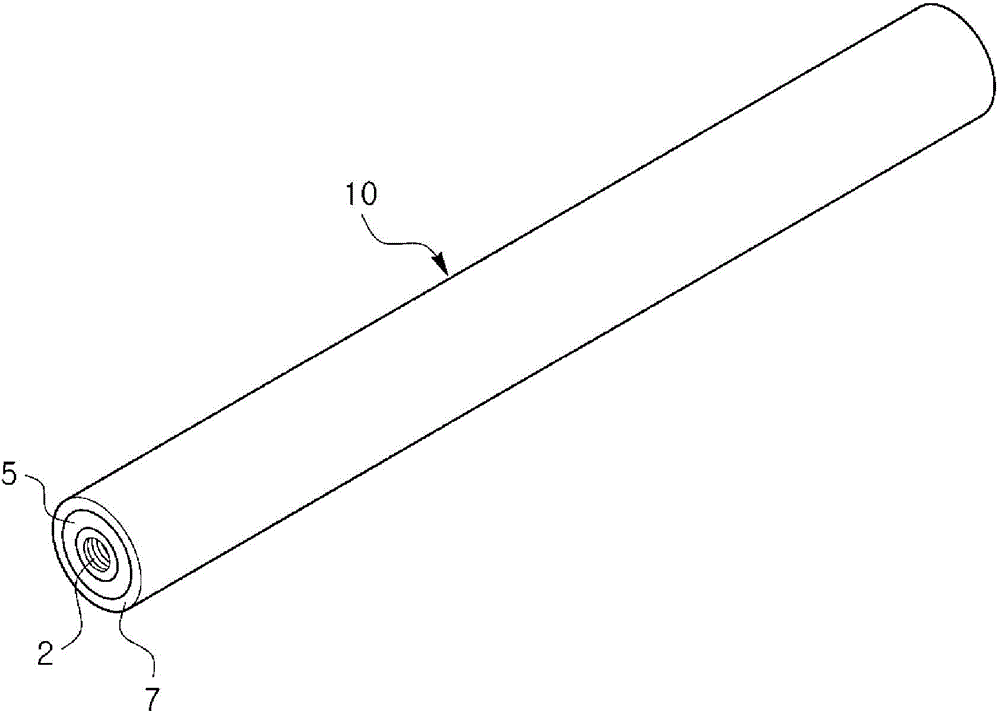 Conductive concrete grounding part employing branch pipe and manufacturing device for conductive concrete grounding part