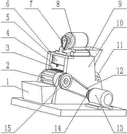 Hammering type walnut hull breaking machine with groove chain transmission device