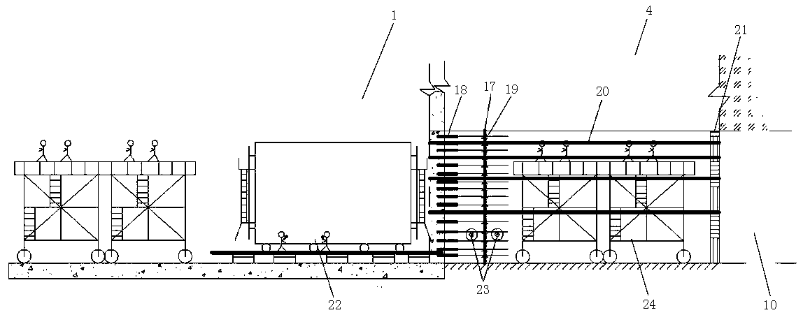 Post-doing construction method for tunnel connection section structure of subway station