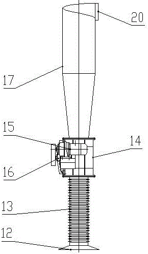 Granular food crop long-distance screw type pneumatic transportation system