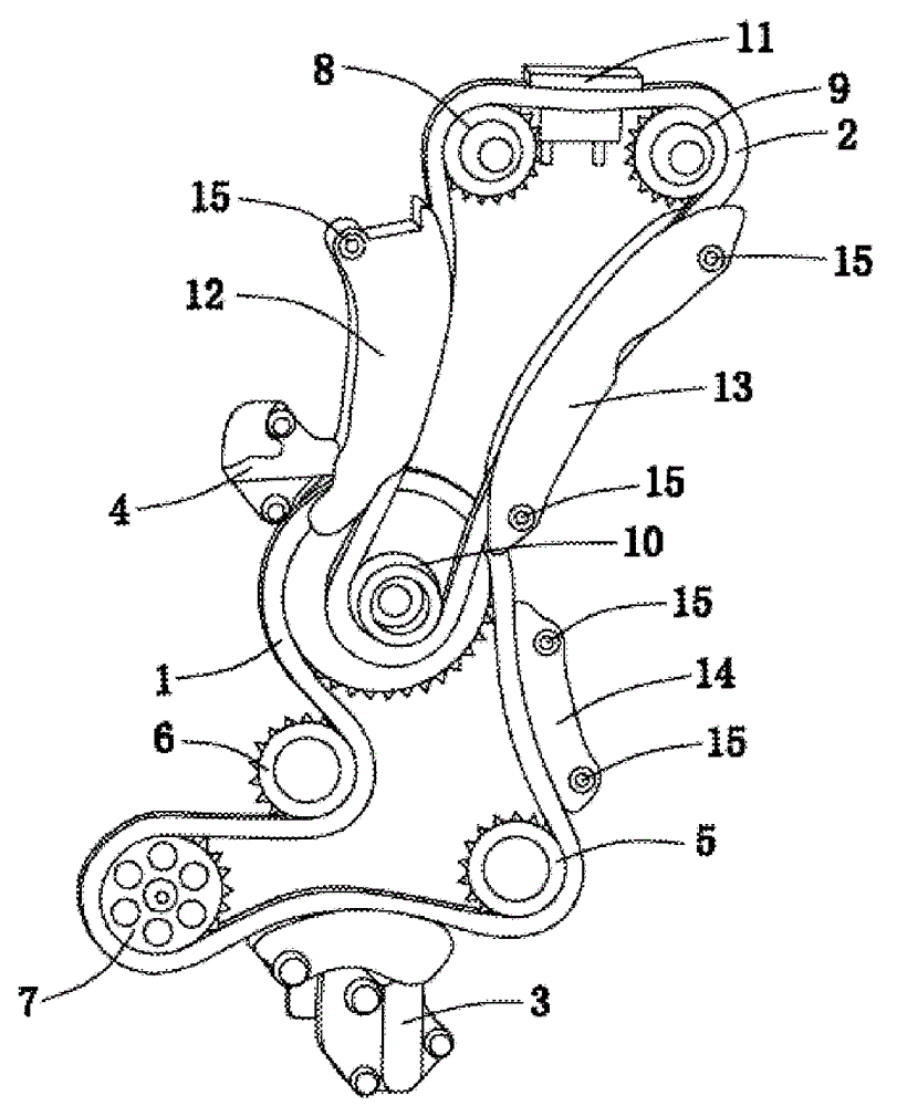 Timing chain transmission system and engine