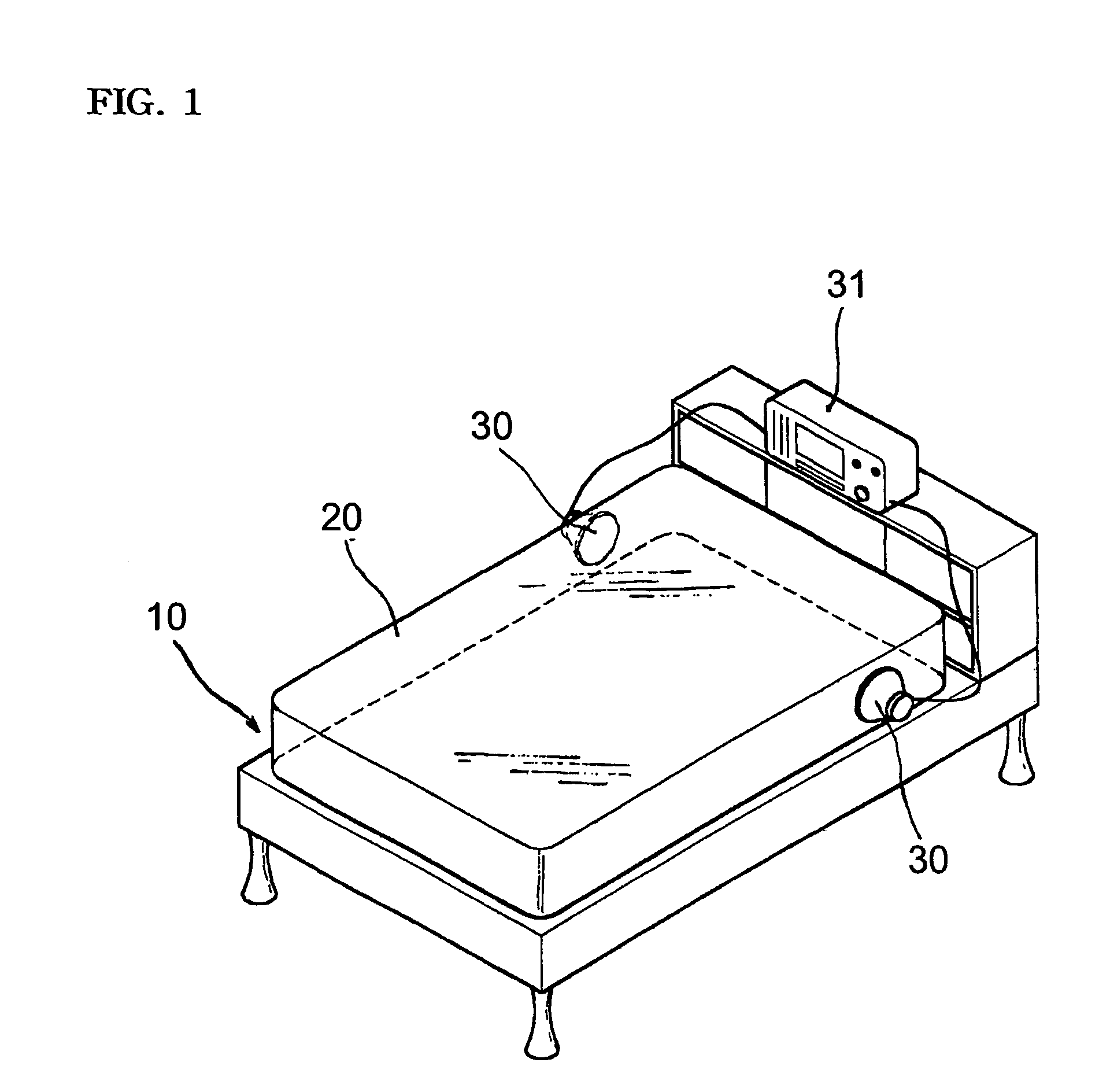Acoustic vibration system with speaker for air mattresses
