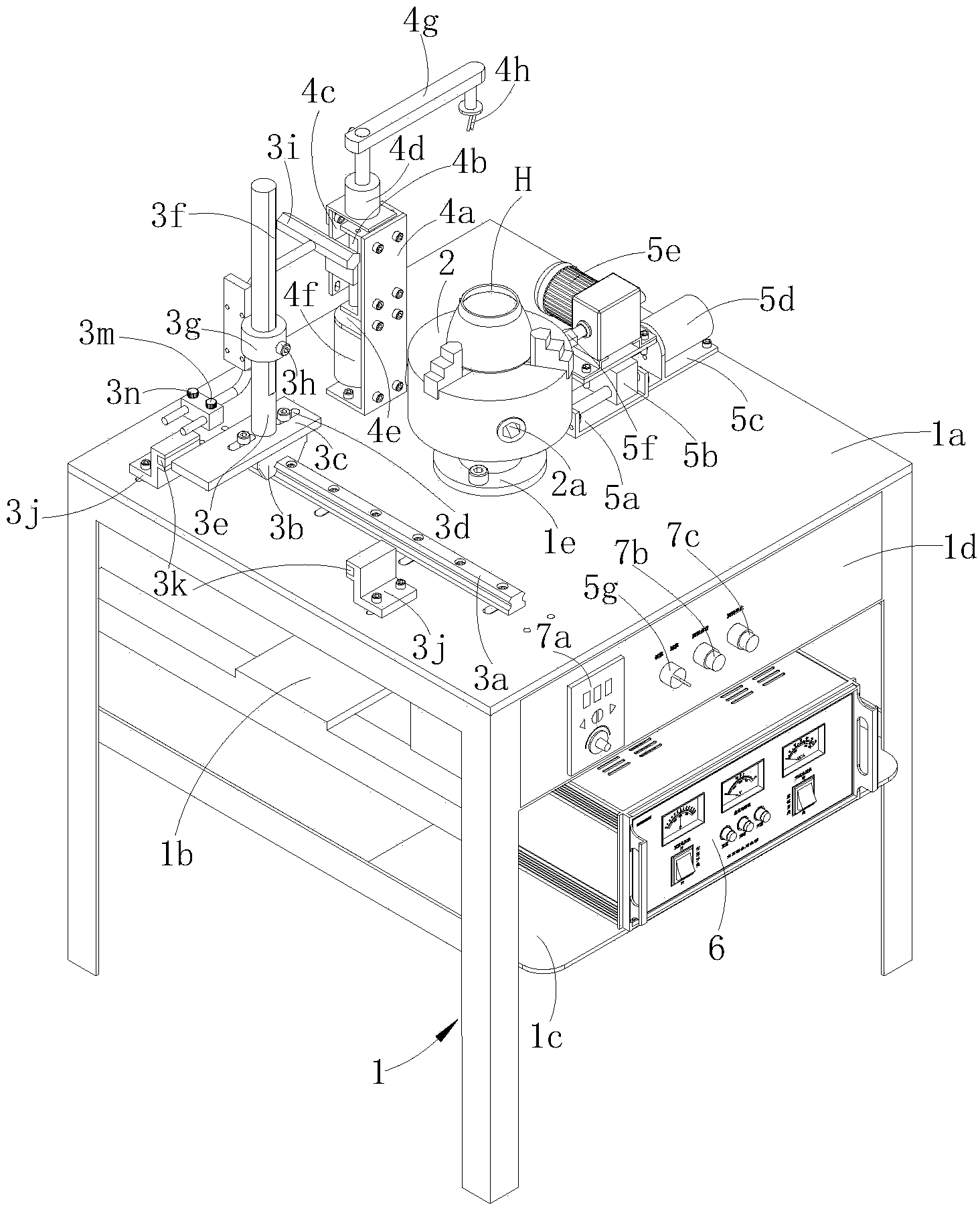 Semiautomatic mouth cutting and rounding device of glass teapot bodies