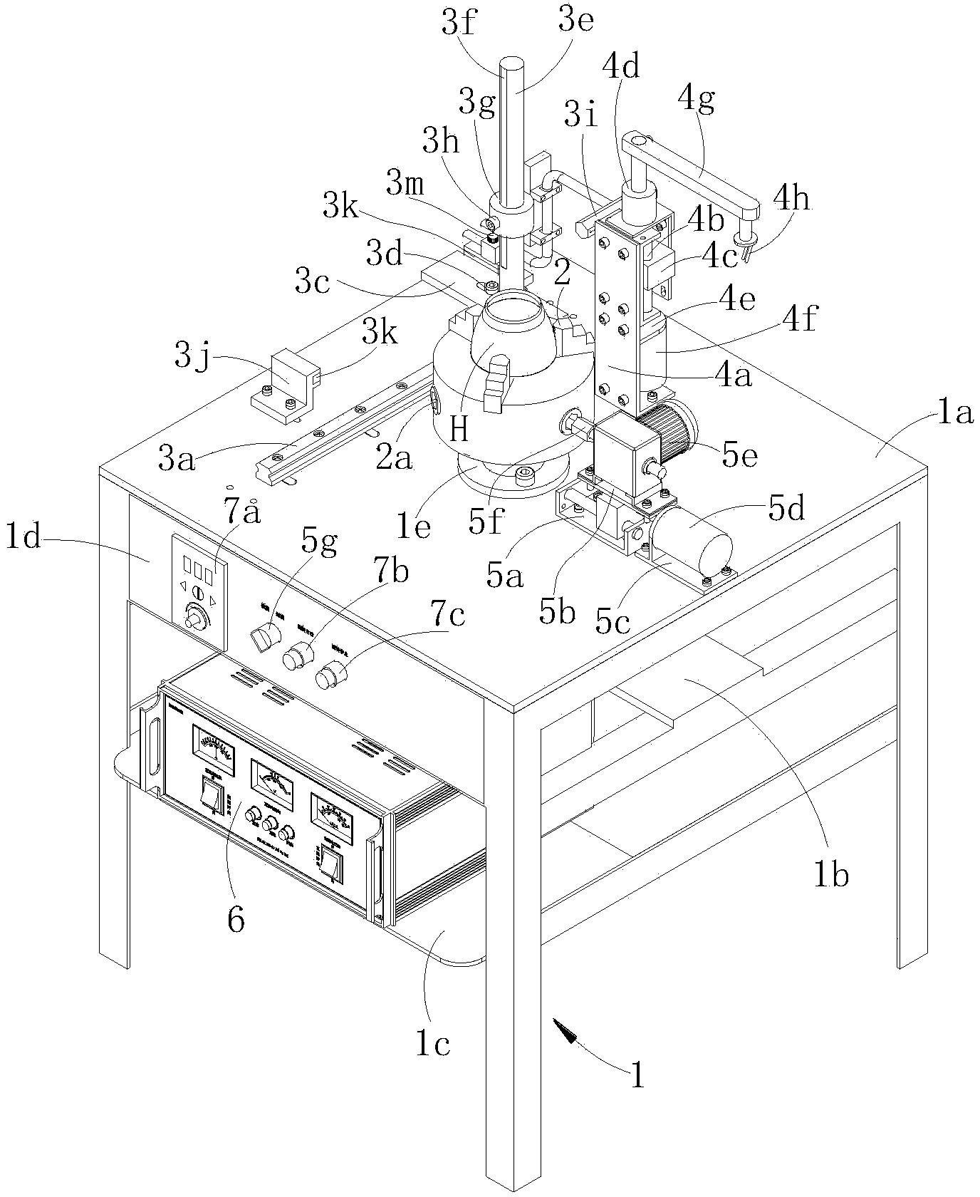 Semiautomatic mouth cutting and rounding device of glass teapot bodies