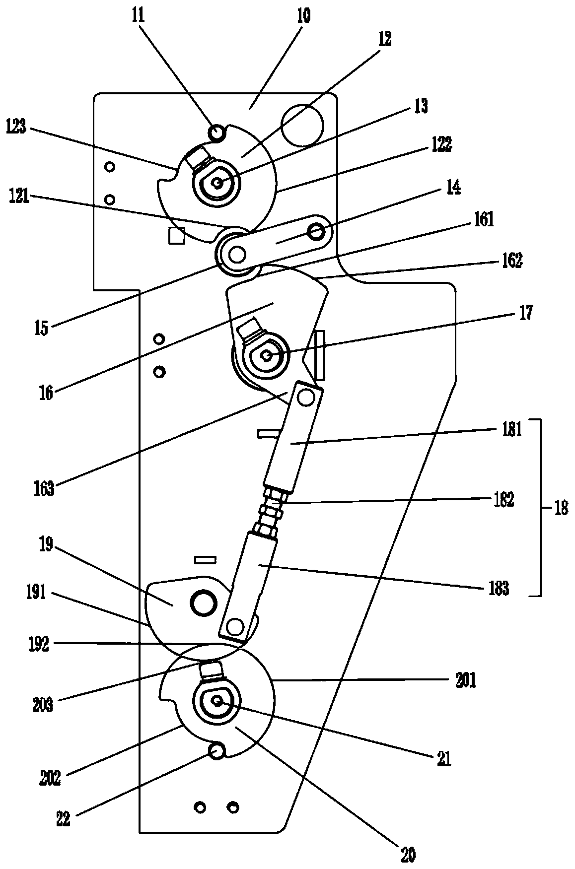 Vacuum cabinet rear forced interlocking mechanism