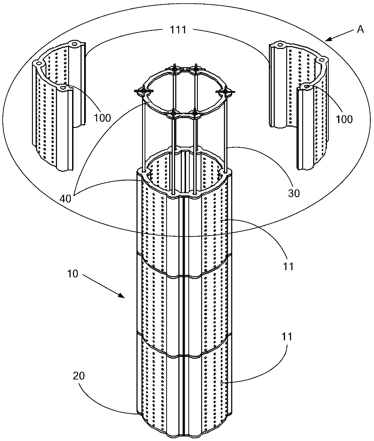 Easy-to-disassemble precipitation well structure and assembly method