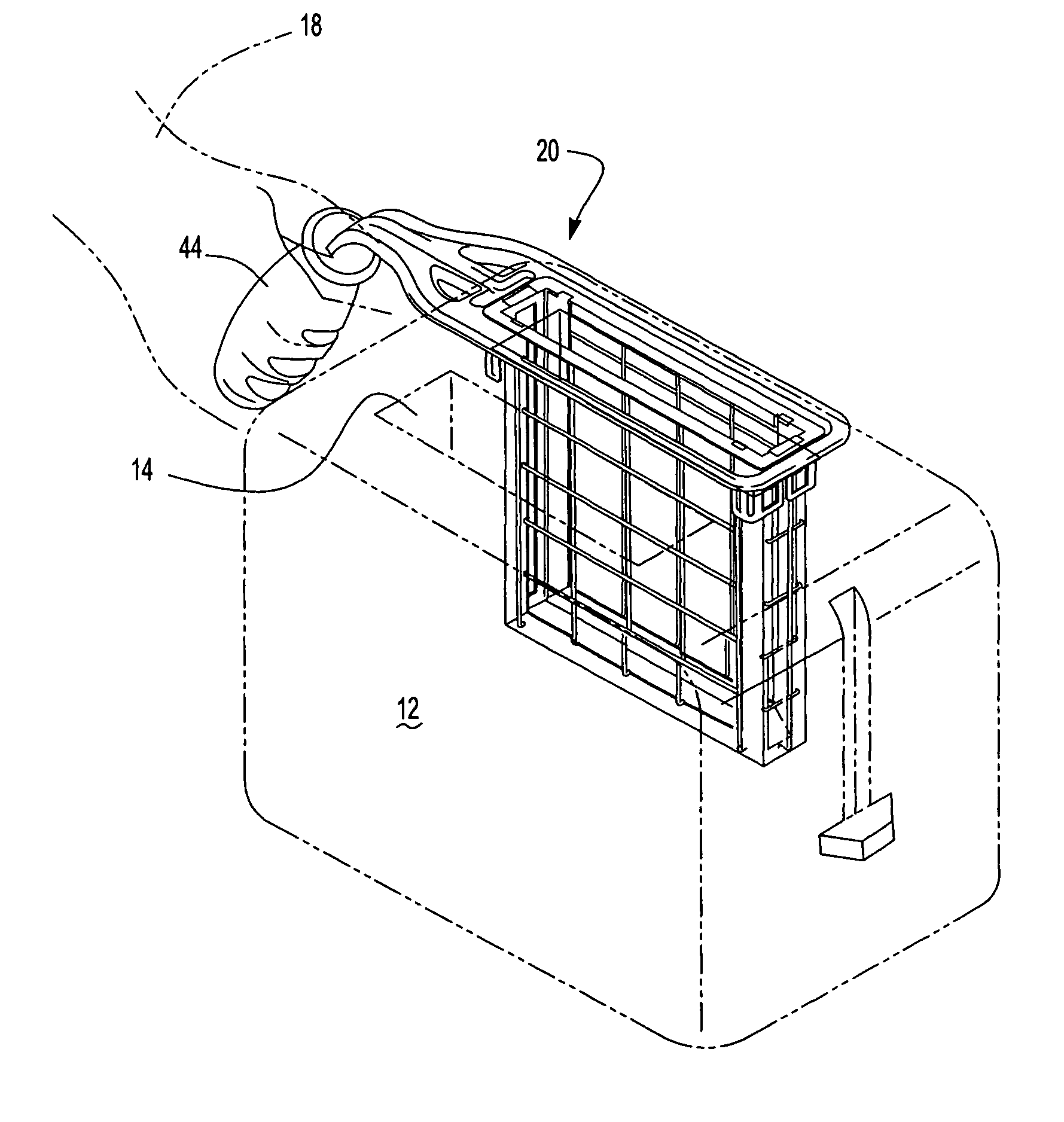 Removable toaster basket with handle
