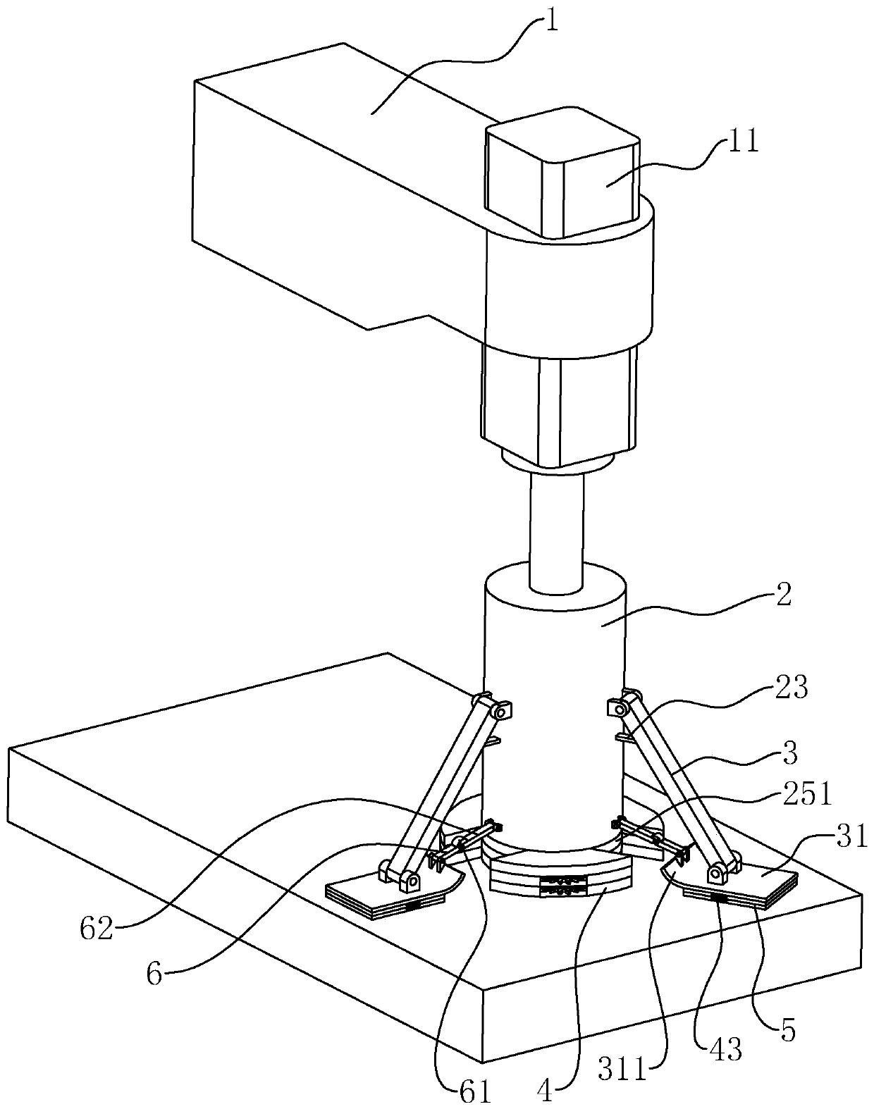 Self-stabilizing device and method for hoisting transport vehicle