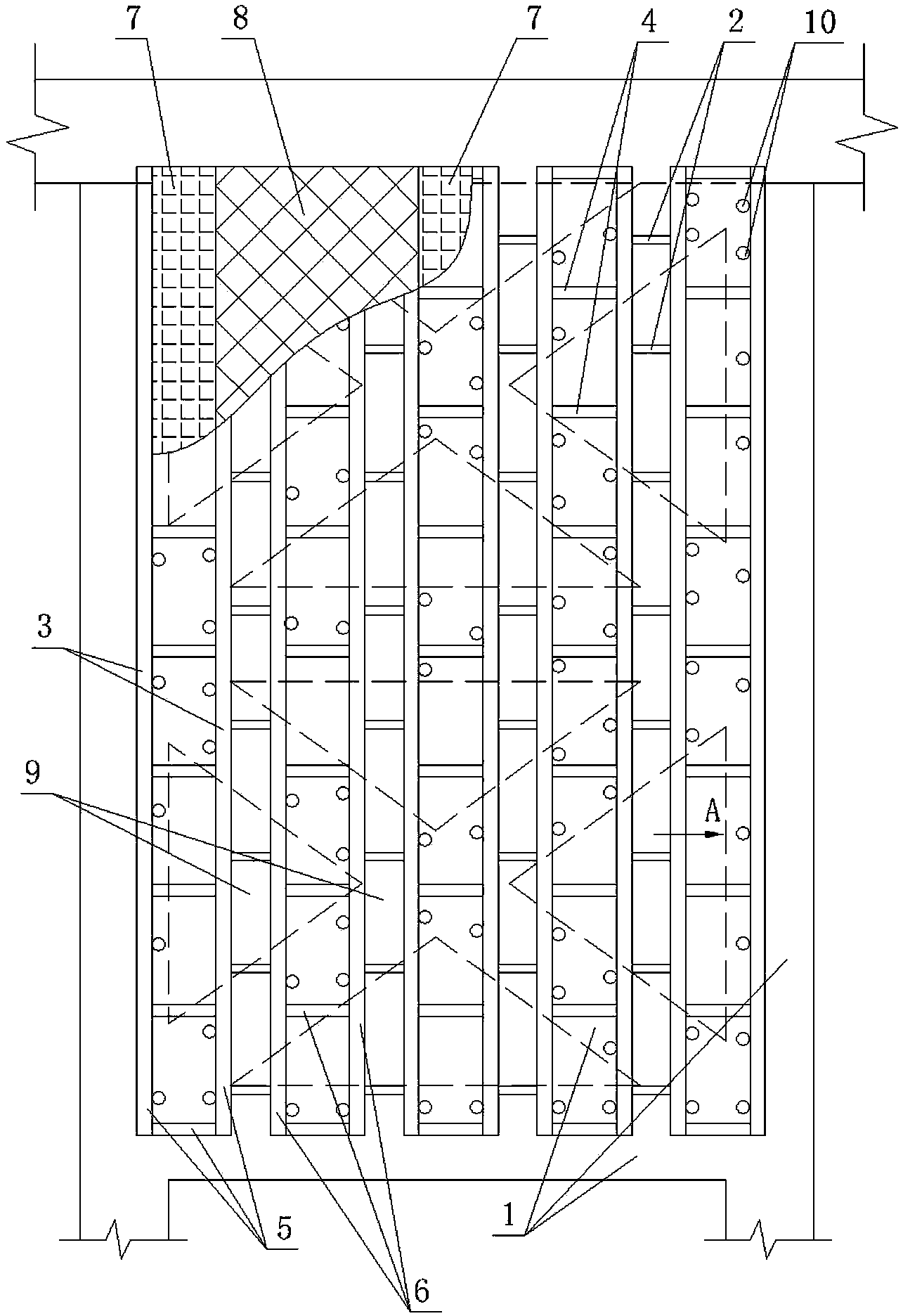 Soil discharge platform of foundation pit structure and construction method thereof