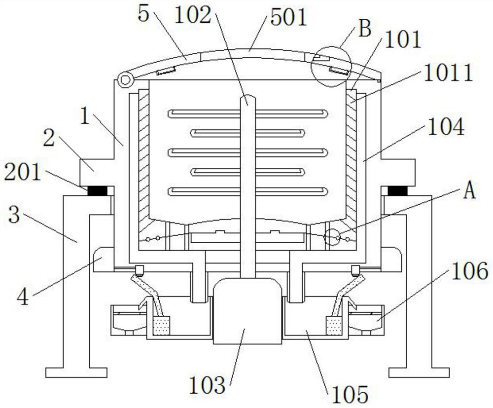 An industrial dehydrator with a sewage treatment device