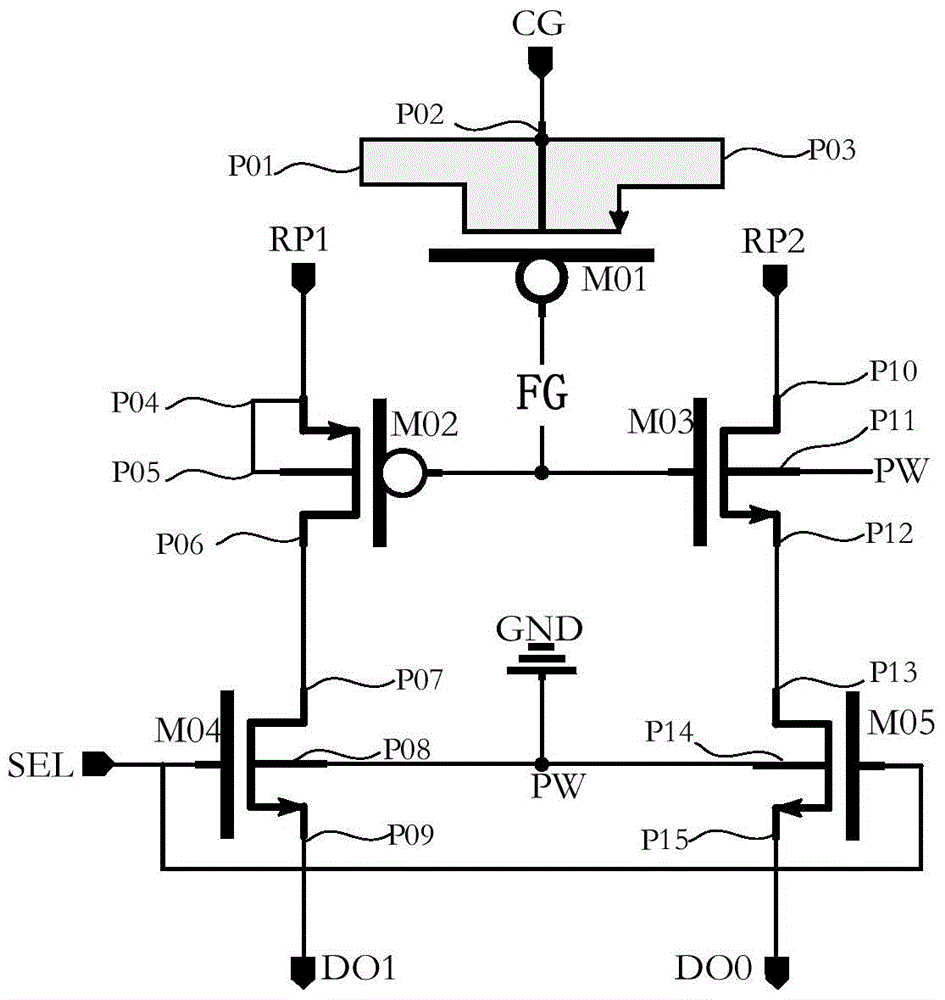 Ultra-low power pseudo-differential structure non-volatile memory compatible with standard cmos process