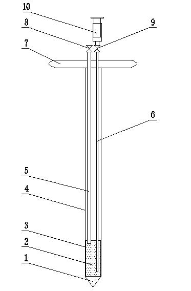 Soil or settlement soluble iron in-situ sampling device and in-situ sampling and testing method thereof