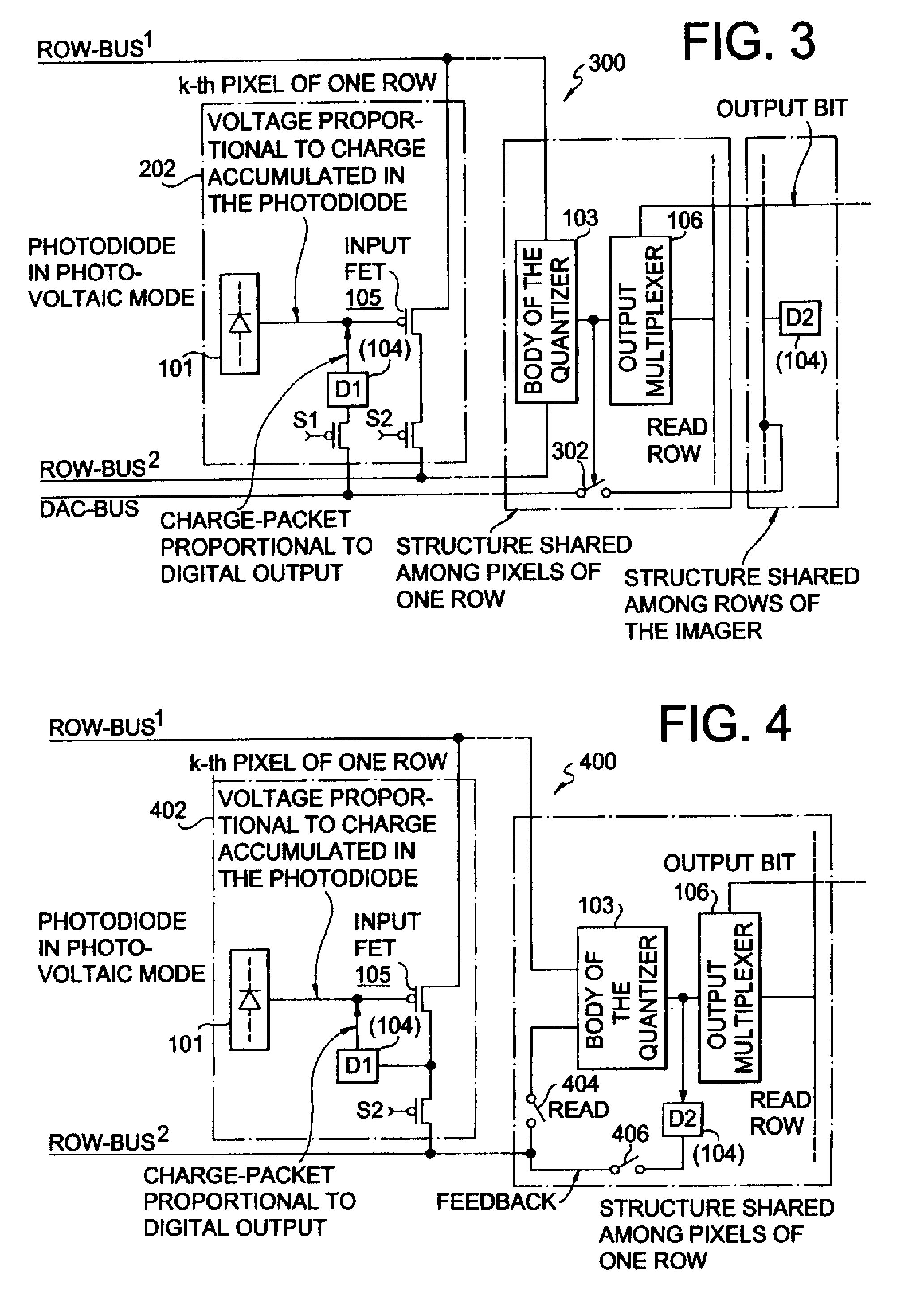 Multiplexed-input-separated Sigma-Delta analog-to-digital converter for pixel-level analog-to-digital conversion utilizing a feedback DAC separation