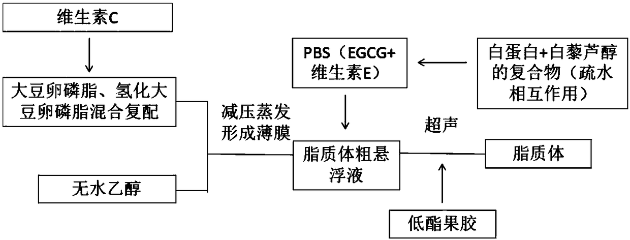 Preparation method of low-ester pectin stabilized composite phospholipid liposome