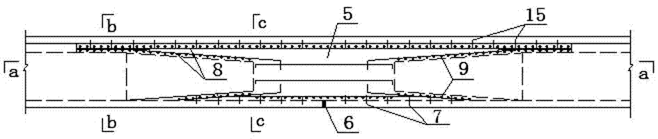 Structure for continuous transformation of existing simply supported hollow slab girder bridge and construction method of structure