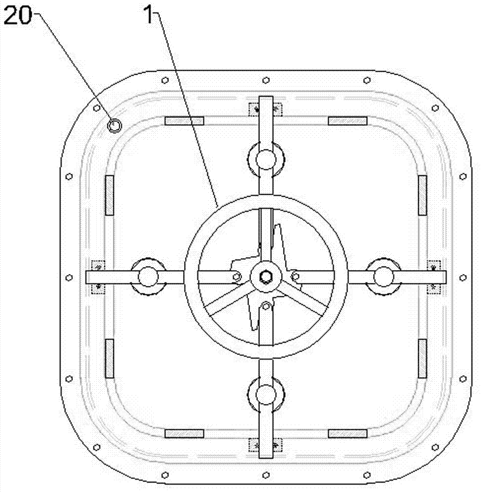 Embedded central quick opening and closing hatch cover