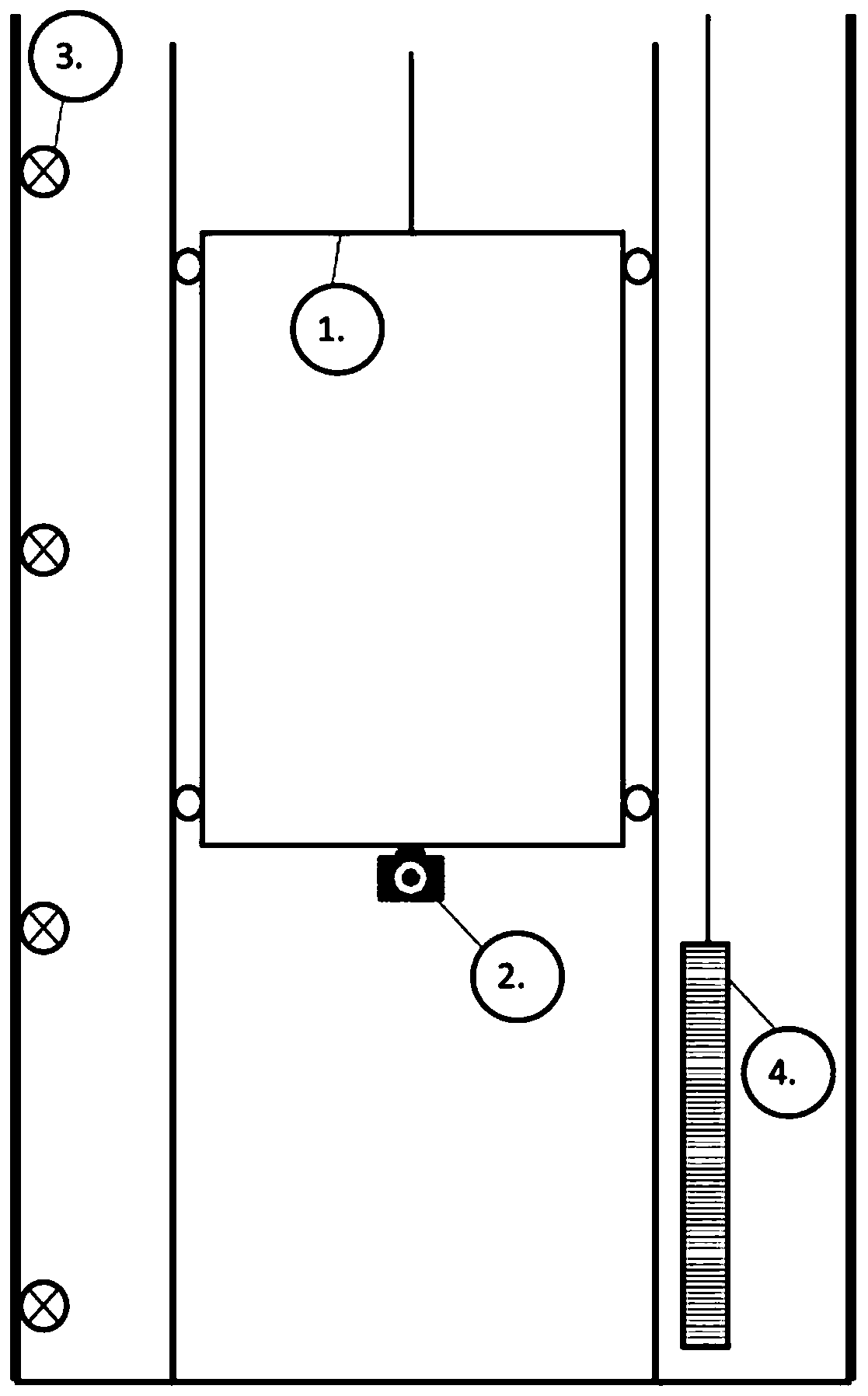 Automatic detection equipment and method for automatic detection of the state in the hoistway