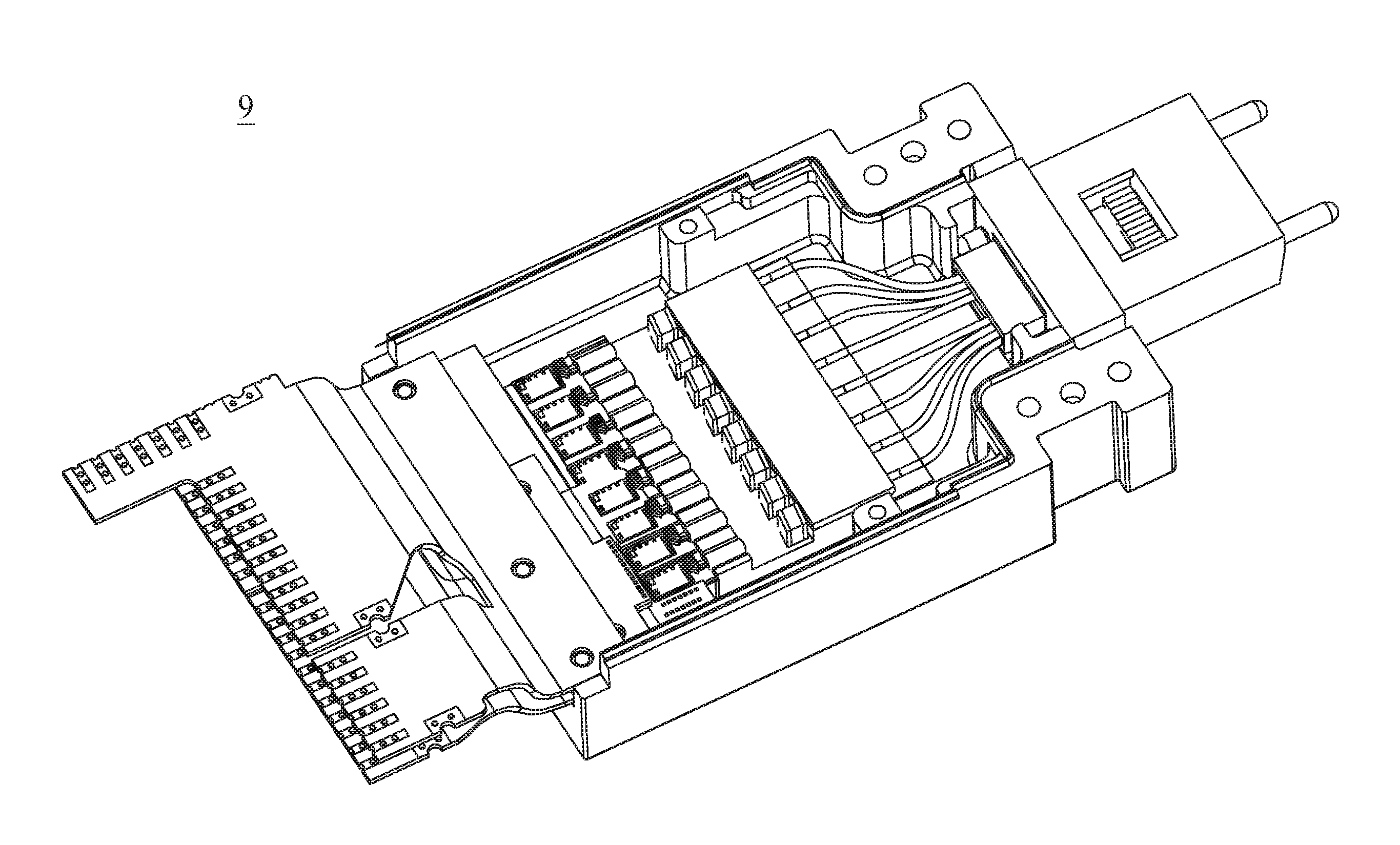 Multi-channel laser device with fiber array