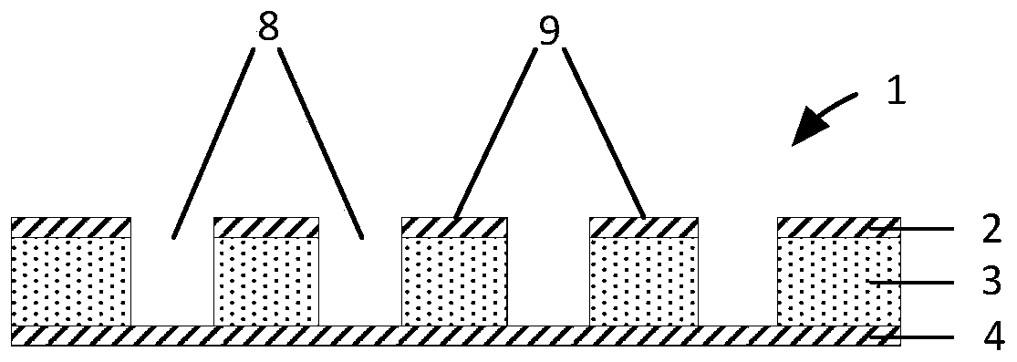 Printed circuit substrate with high-precision rectangular positioning microgrooves and manufacturing method