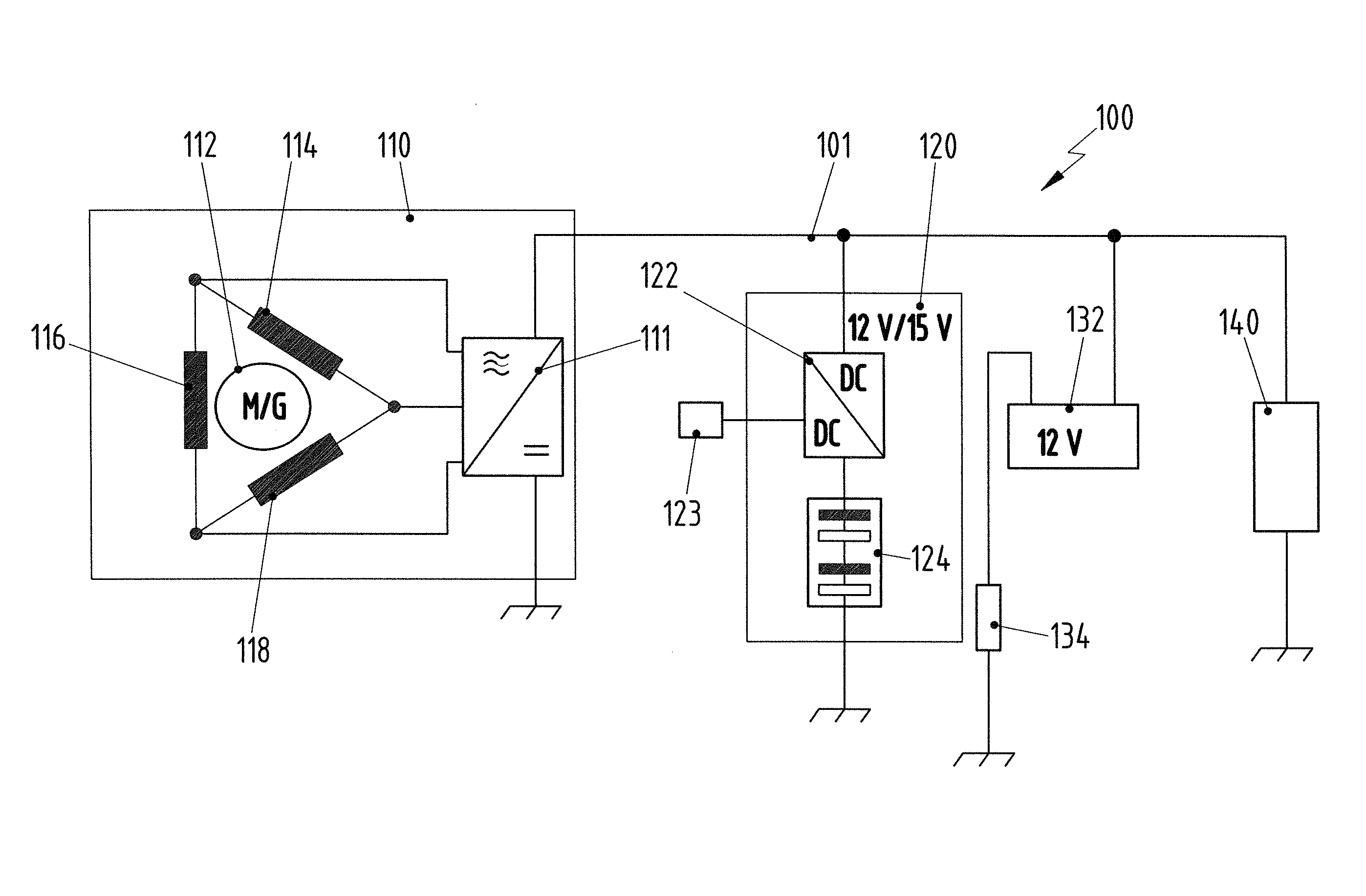 Electrical supply and starting system for a motor vehicle and method for operating the electrical supply and starting system